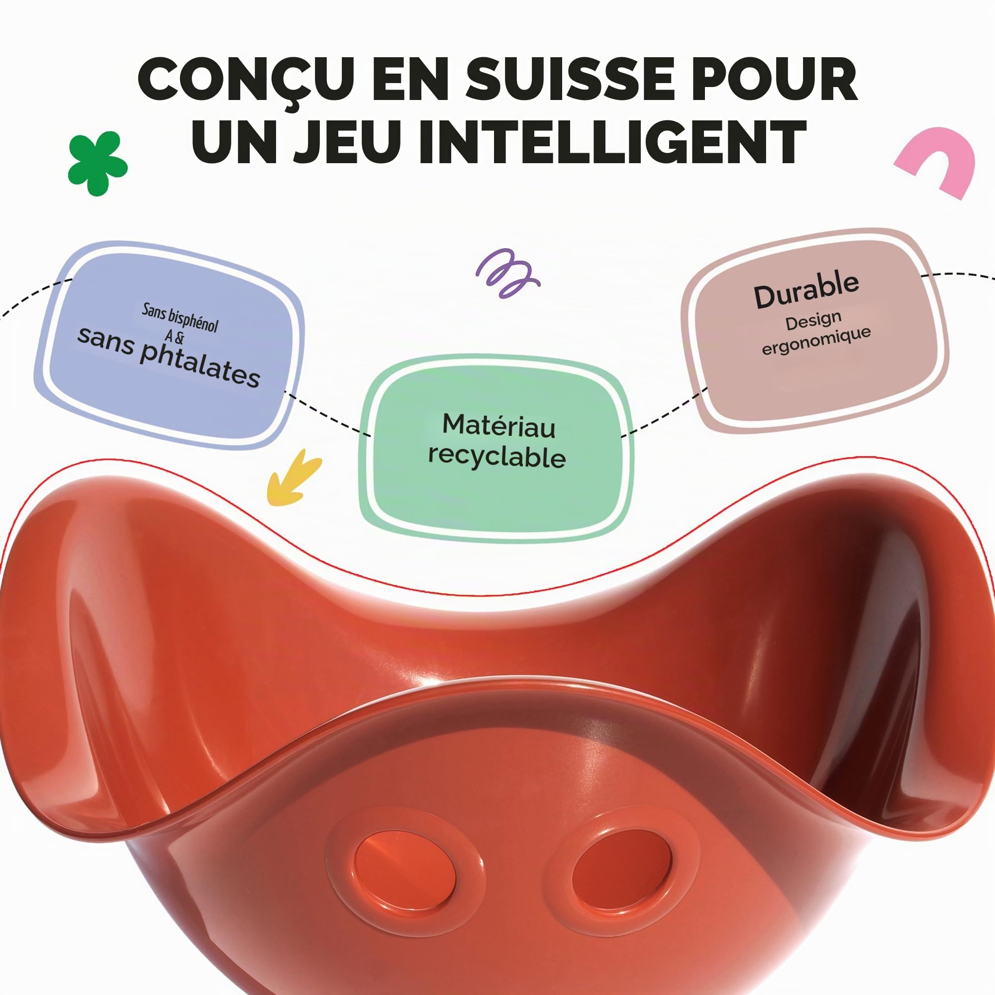 MOLUK 2843508 Bilibo Terracotta Bol d'équilibre et de Jeu pour Enfants à partir de 2 Ans Jouet éducatif innovant