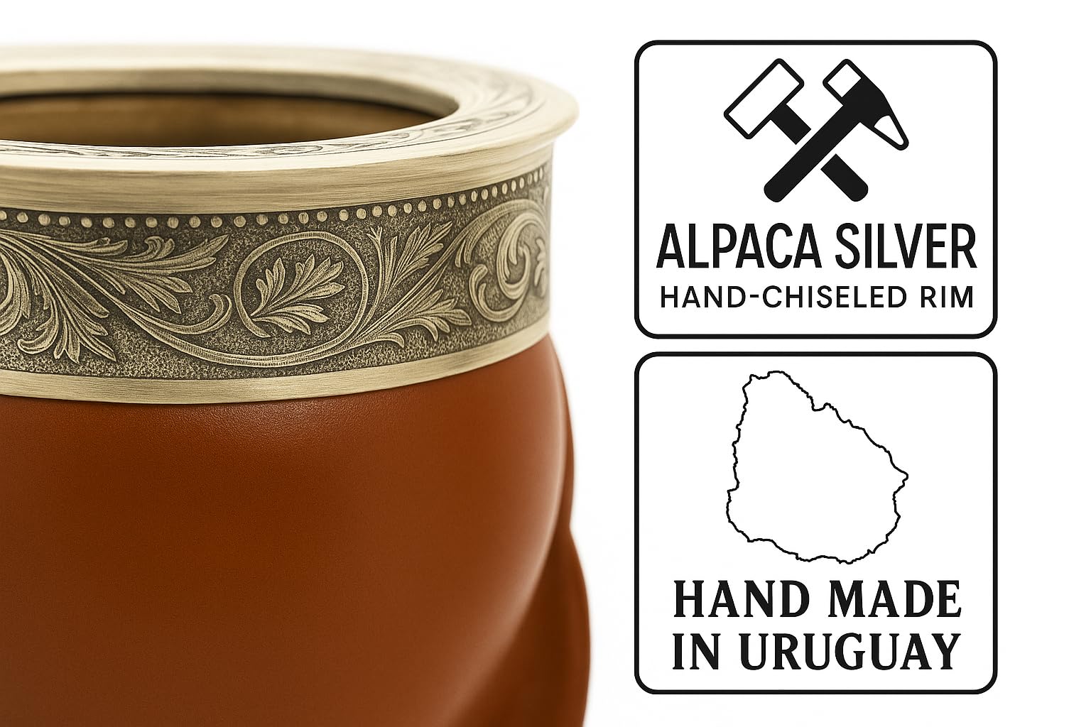 MATEROS Taza premium de yerba mate – Diseño elegante, funcional y duradero – Taza mate ecológica y elegante adecuada para una experiencia suave de beber – Cerámica Imperial (11 onzas)