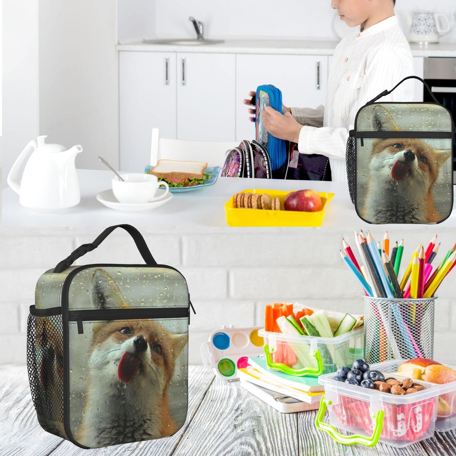 Borsa Frigo Isotermica Per Pranzo, Donna, Leopardata, Grande Capacità, Pieghevole, Per Lavoro E Picnic