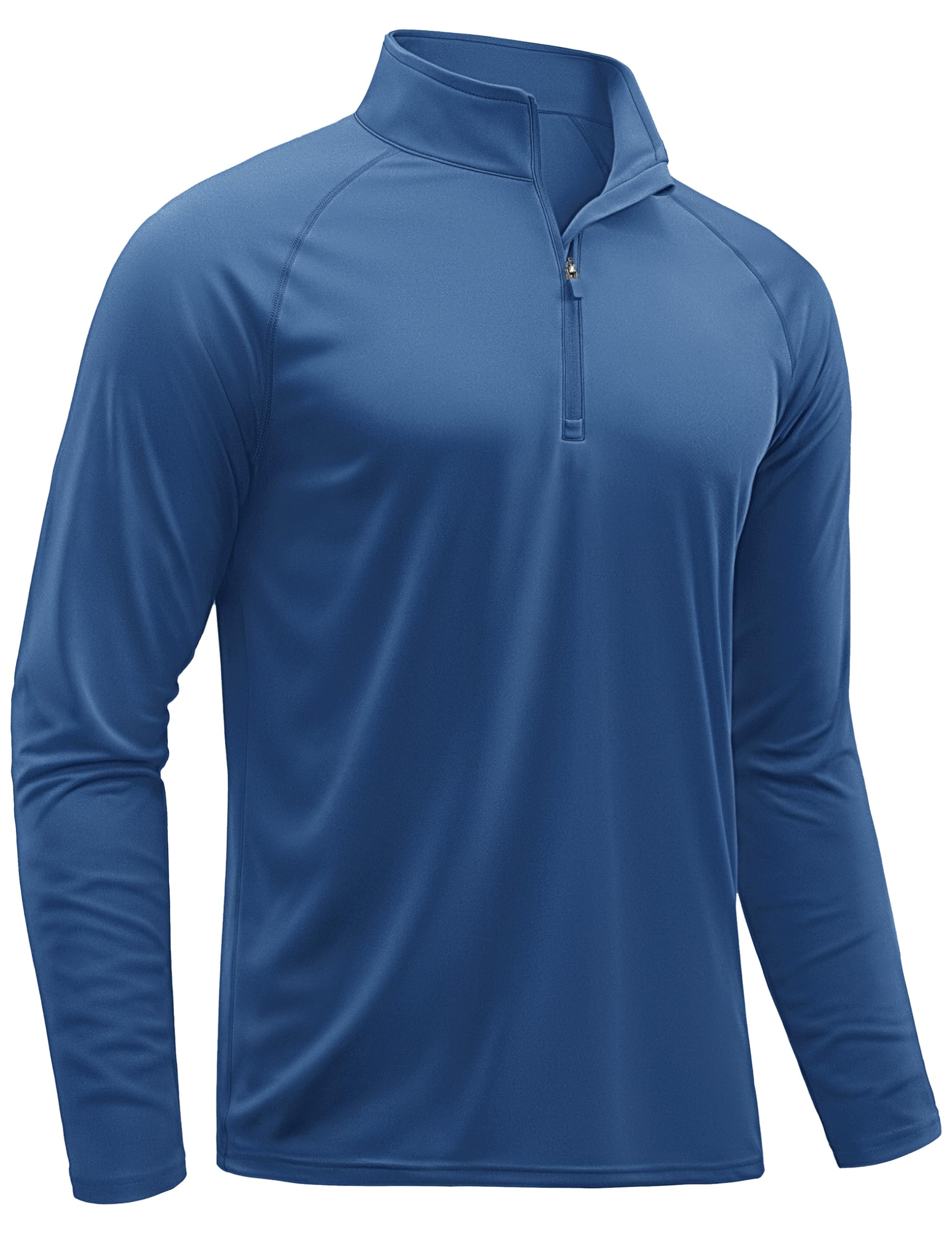 TACVASEN Men's Long Sleeve Athletic Shirts 1/4 Pullover Zip Sun Protection Rash Guard UPF 50+ Outdoor Running T-Shirts