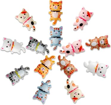 WATINC Cat Fridge Magnets Decorations - 14PCS 3D Cute Kitten Strong Refrigerator Magnetic Decorative, Mini Funny Resin Cats Magnets Decal Stickers for Kitchen Whiteboard Locker Home Housewarming Party