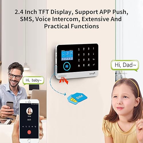 Miniatura 5 de Clouree Sistema de alarma WiFi 4G para seguridad del hogar, alarma inalámbrica para el hogar, kit de 20 piezas con sirena, sensores de movimiento