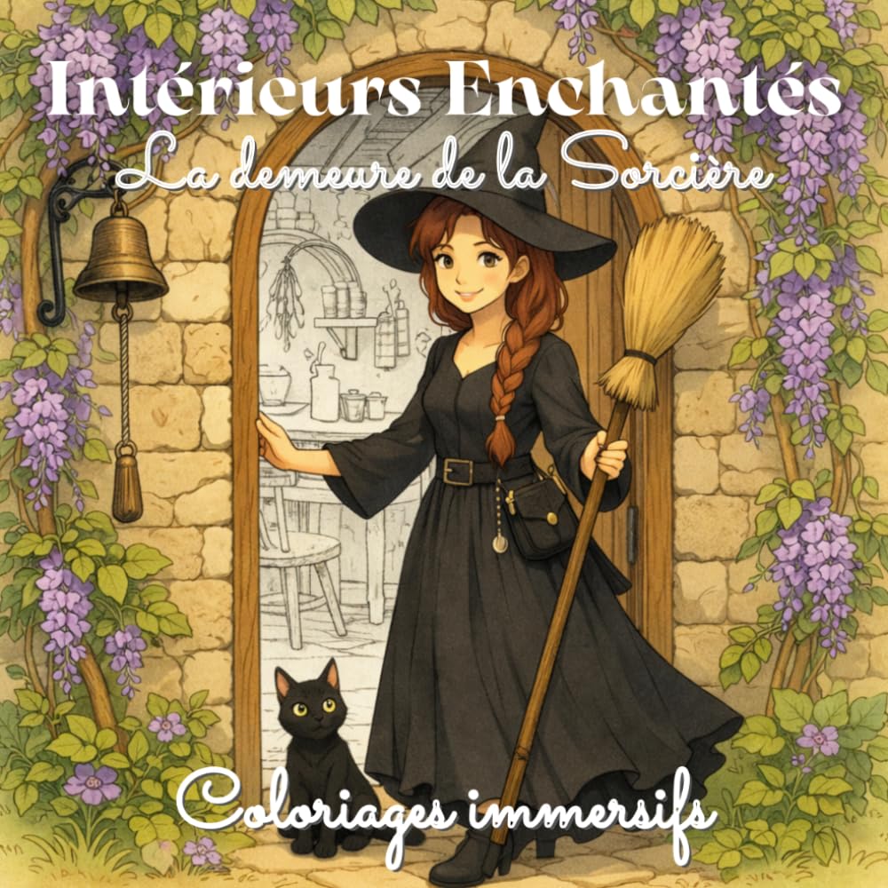 La Demeure de la Sorcière – Intérieurs Enchantés: Coloriage immersif – Maison de la sorcière, univers fantasy cosy – Relaxation & créativité – Adultes et adolescents