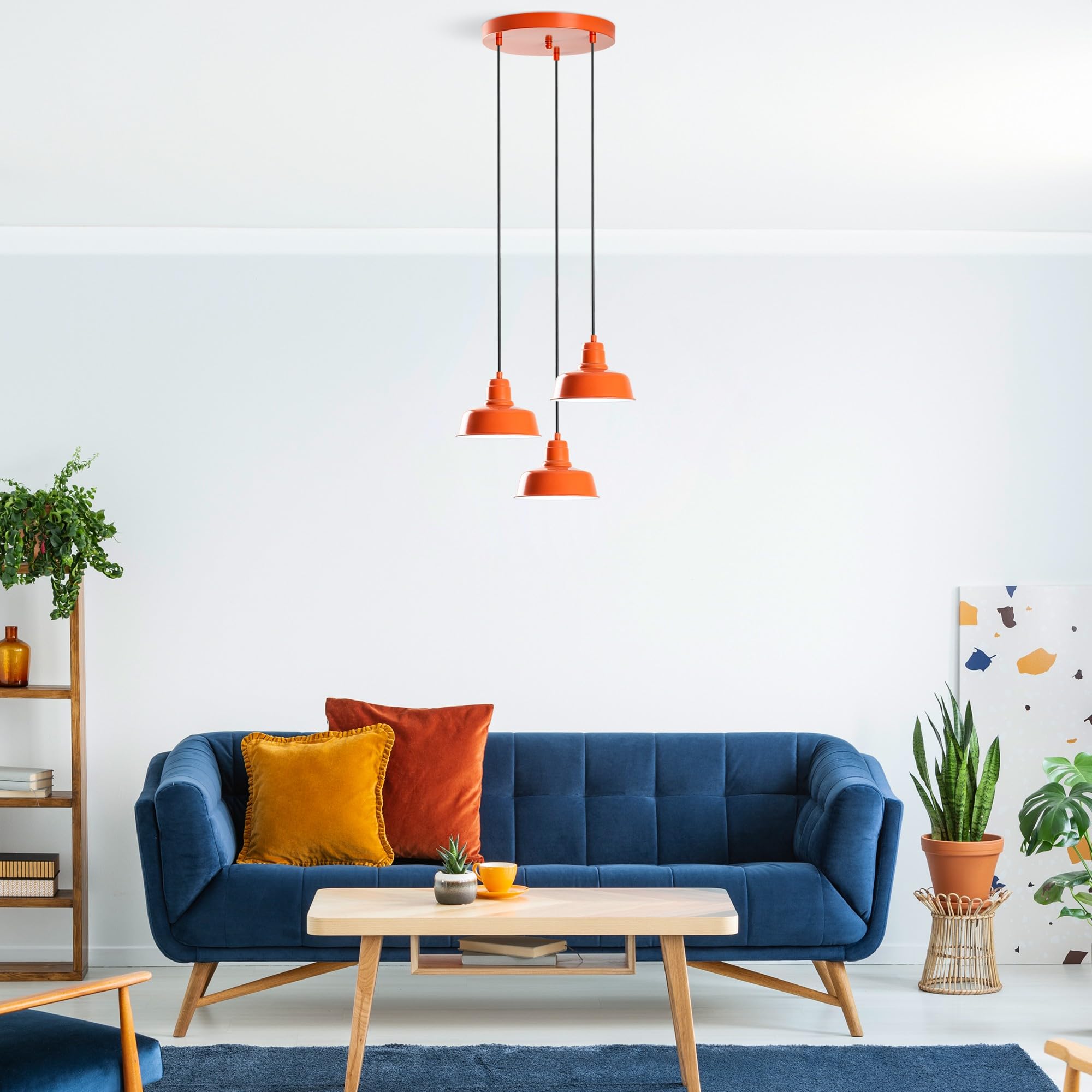 Lustre orange Opviq pour illuminer votre salon moderne avec style
