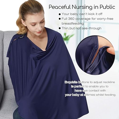 Miniatura 2 de Funda de lactancia y poncho de lactancia para bebé, cubierta de lactancia materna multiusos para toldo de asiento de automóvil, funda de asiento