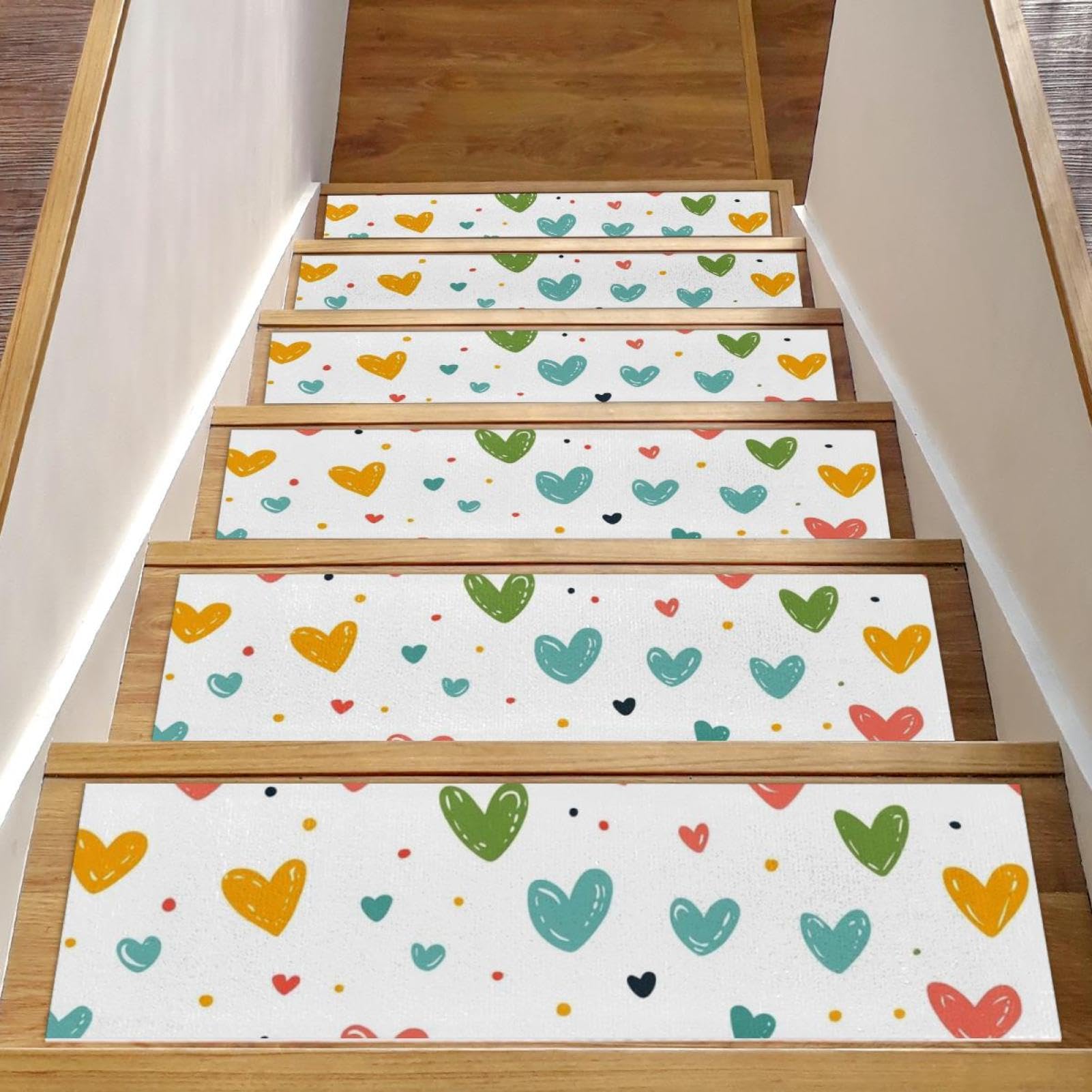 Alfombra antideslizante para escaleras interiores de madera CHENZZZZ con base de fijación
