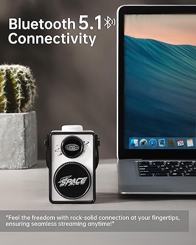 Miniatura 3 de Altavoz Bluetooth portátil retro  Sonido HD  Tiempo de reproducción de 9 horas  Lindo altavoz para escritorio en casa, dormitorio, oficina, al aire
