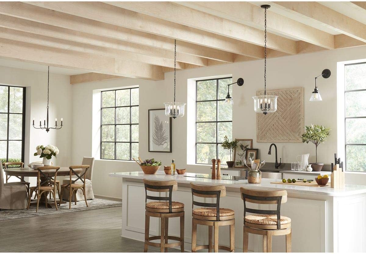 Progress Lighting Durrell Collection 5-Light Coastal Chandelier Light Matte Black