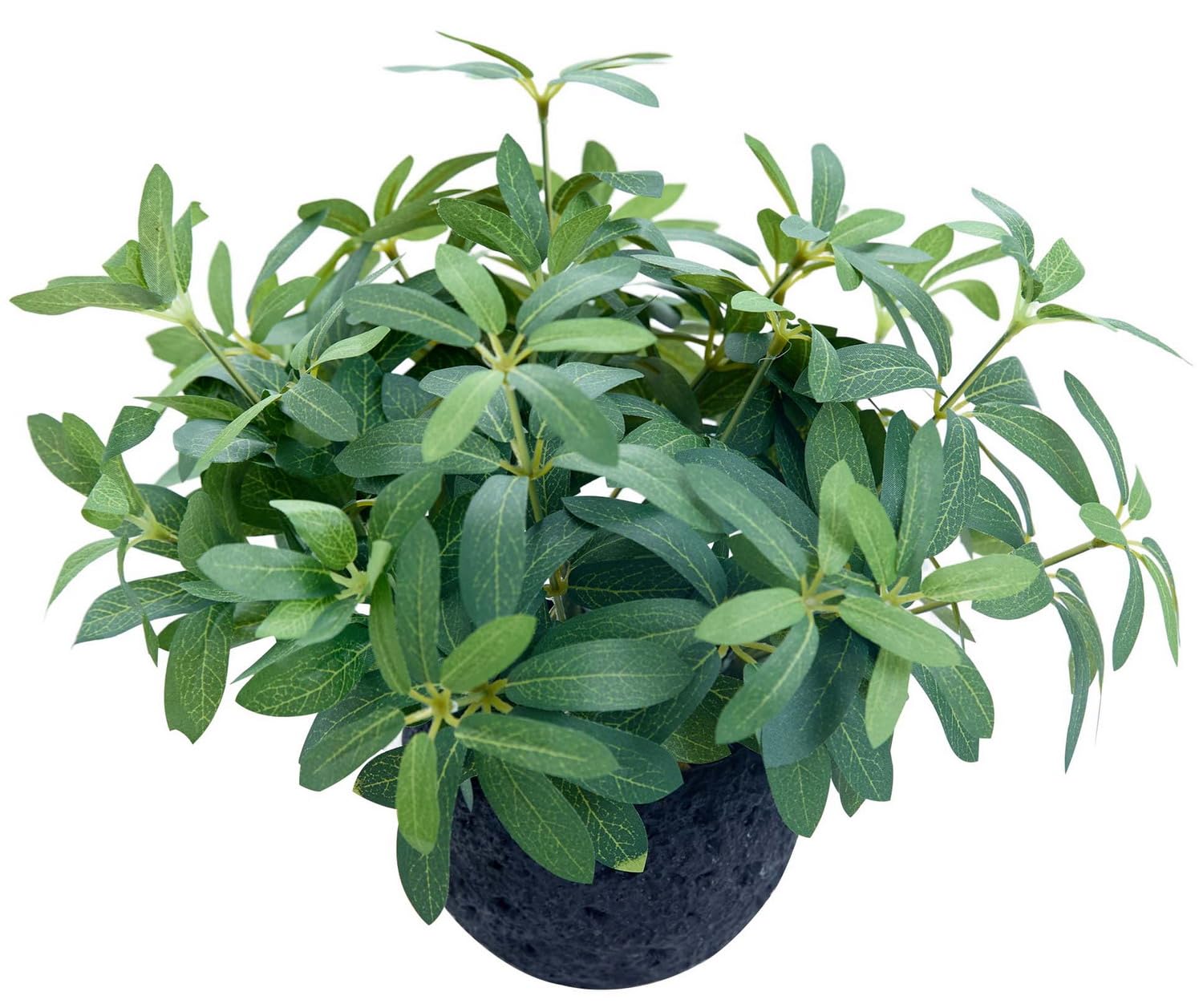 AlphaAcc 9.5 Artificial Plants with Olive Leaves in Black Cement Planter