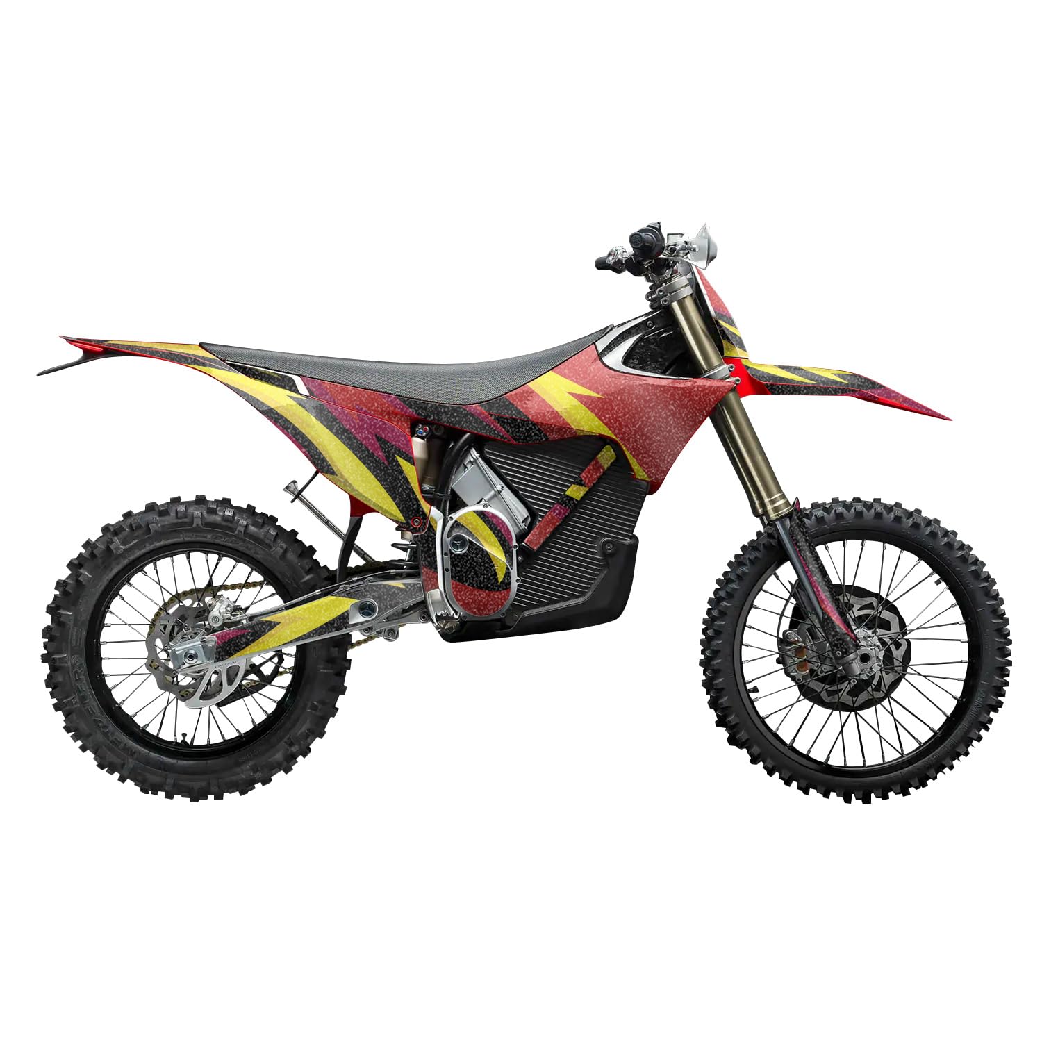 Glossy Glitter Stark Varg MX 2023-2025 Graphics Kit Wrap - Tribal Red - Varg MX Skin - Premium 3M Vinyl Protective Wrap Decal Cover - Easy to Apply | Crafted in The USA by MightySkins