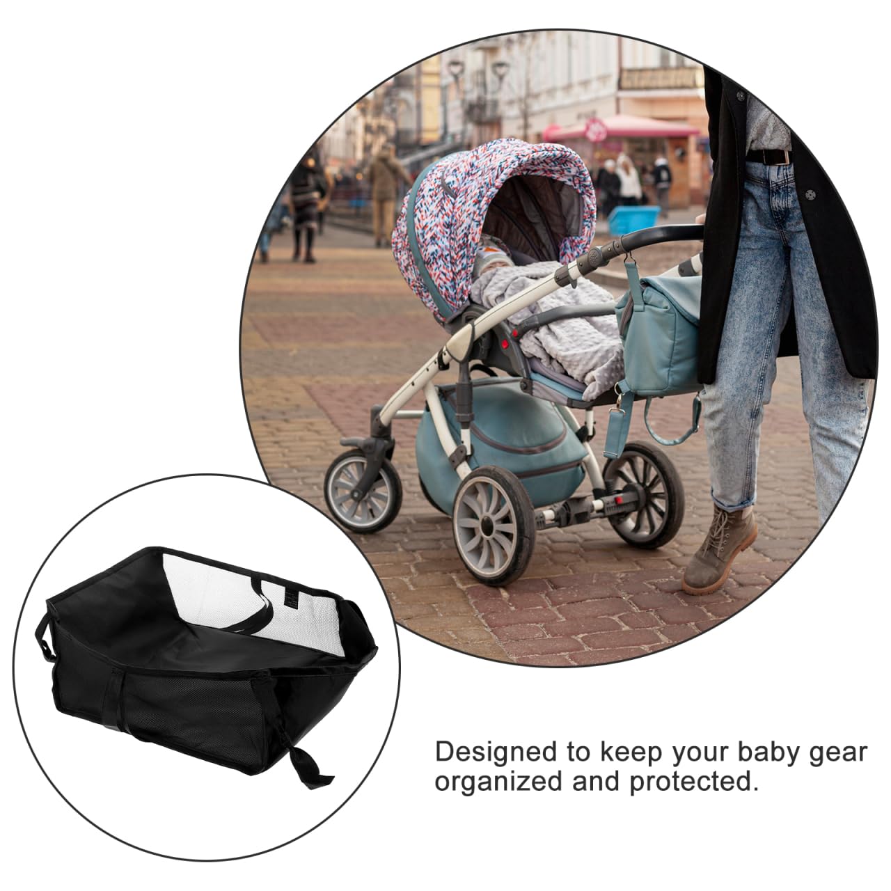Cestino Inferiore Per Passeggino, Cestino Inferiore Per Carrozzina, Per Passeggino In Tessuto Oxford Per Lo Shopping