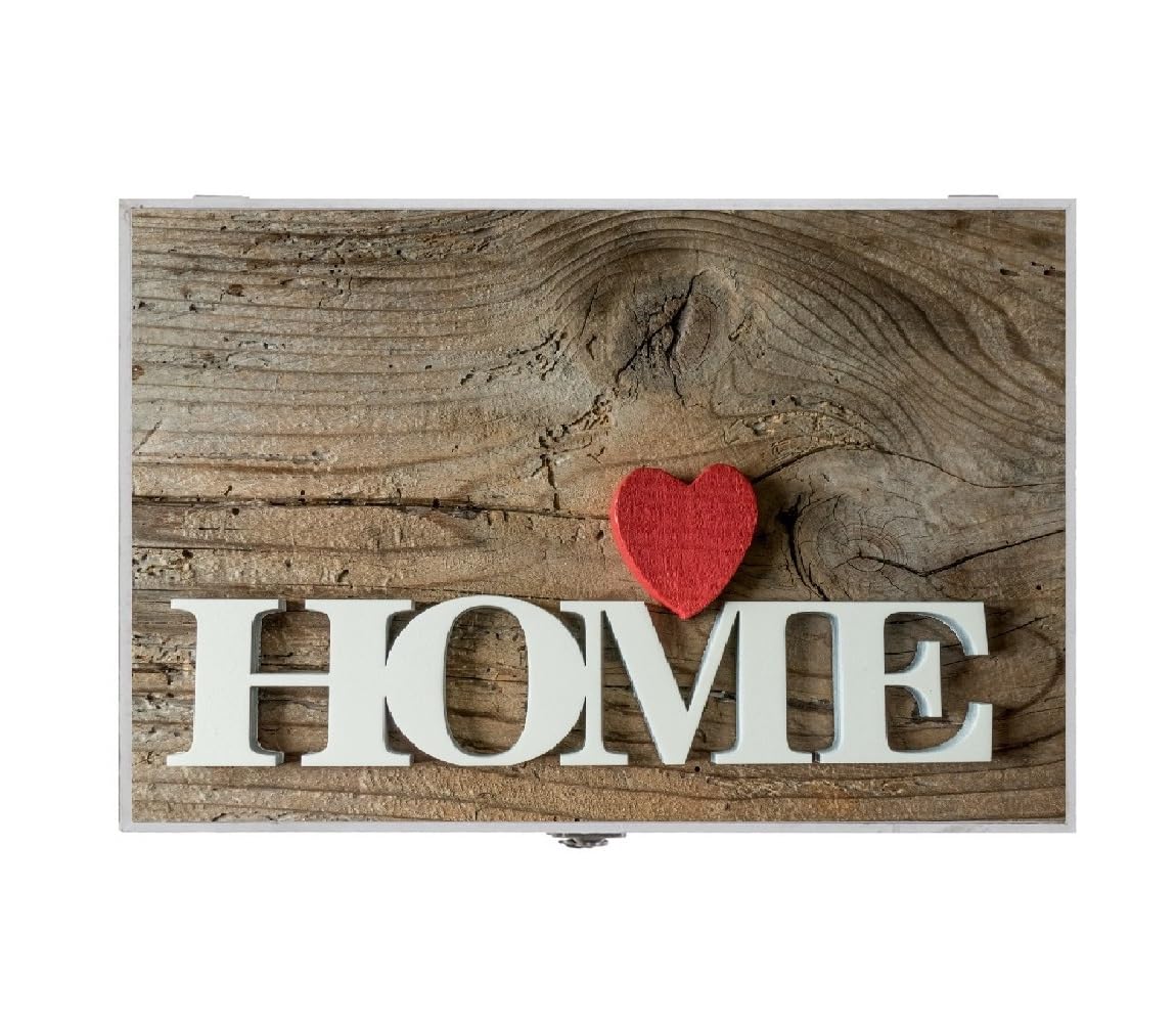 Tapa Contador de luz o cubrecontador electricos de Madera Home Corazon Rojo de 46x6x32 cm, Cubre Contador para Entrada Pasillo (Home Corazon Rojo)