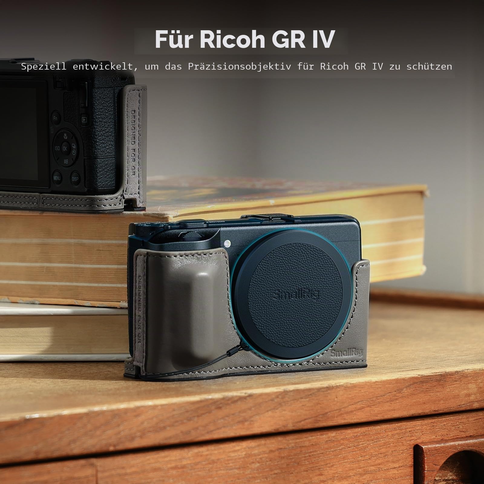 SMALLRIG Objektivschutzkappe für RICOH GR IV GRIV mit Anti-Verlust-Gurt, Kratzfeste Aluminium-Objektivabdeckung mit weichem Eva-Innenfutter, Zubehör für RICOH GR IV - 5680