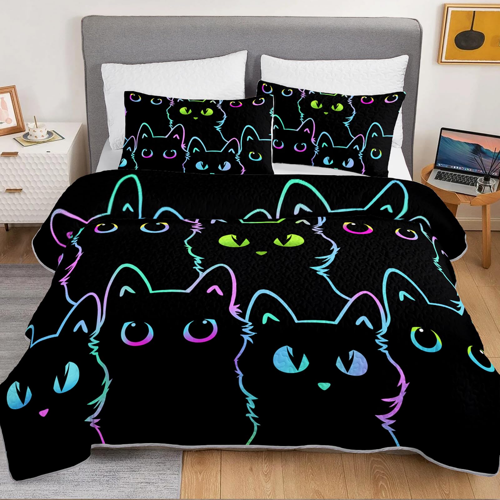 Axolotl Cartoon Cat Full Bedspread 78