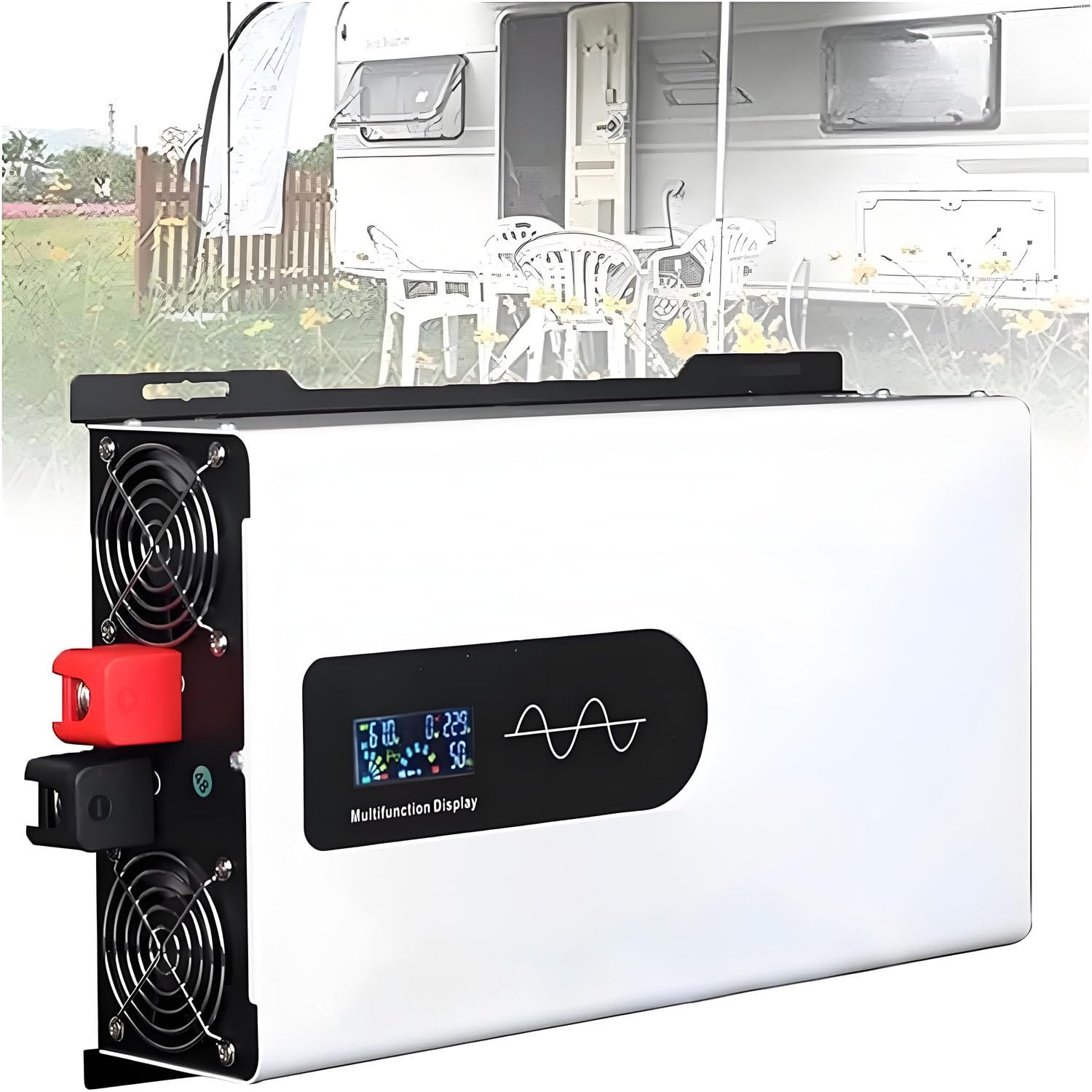 Inverter a Onda sinusoidale Pura, Ibrido Solare da 12V-96V DC a 110/220V AC 72Vto110V-2500W | Uscita split-phase per sistemi di accumulo energetico domestico, collegabile in parallelo, ideale per camper