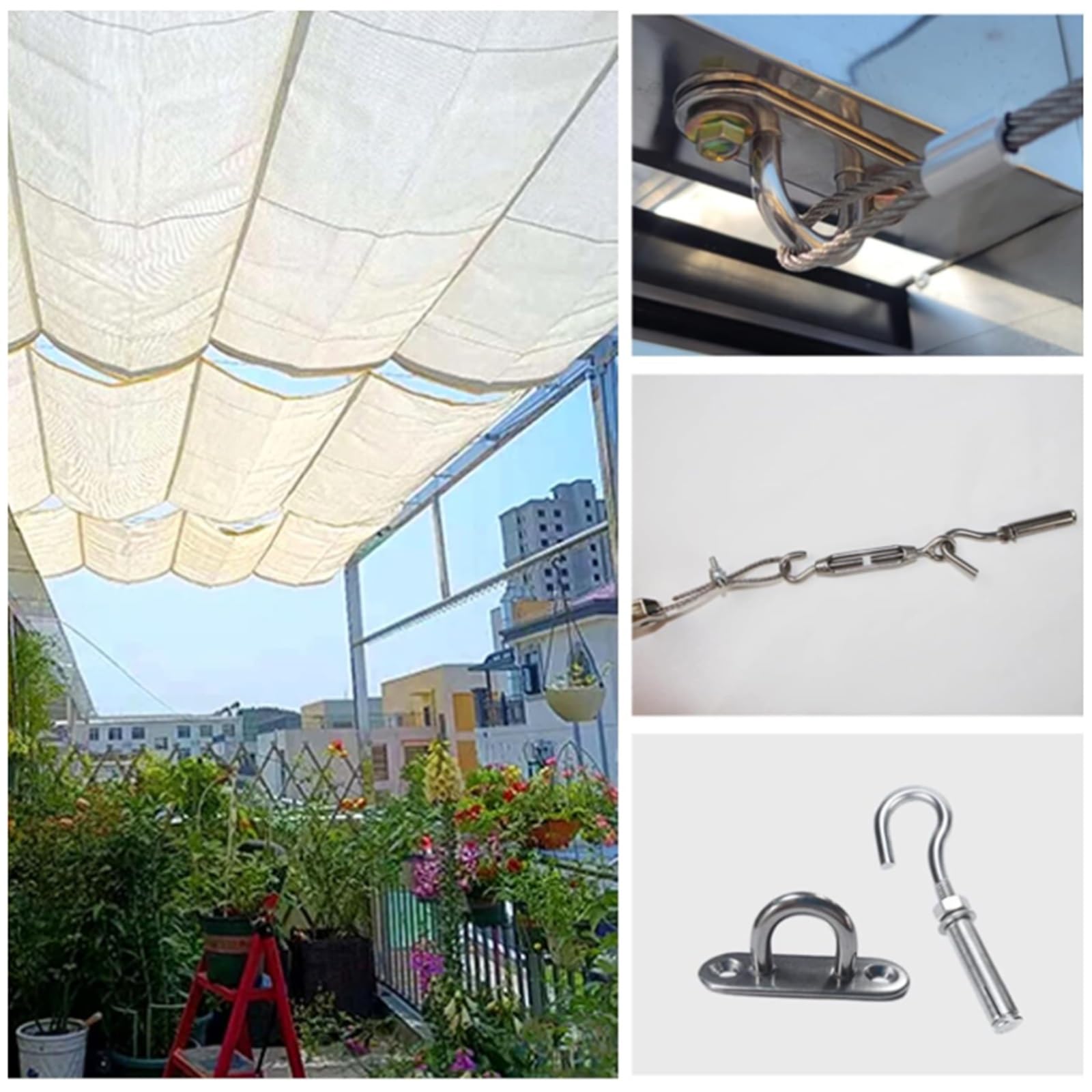 Malla Sombreo Extensible,Vela de Sombra Cubierta de Sombra Extensible,Cubierta de Sombra para pérgola,Retractable Ola Sombra Cubrir,Colgar Forma De U Toldo De Olas (Size : W2*L3m/W6.56*L9.84ft)