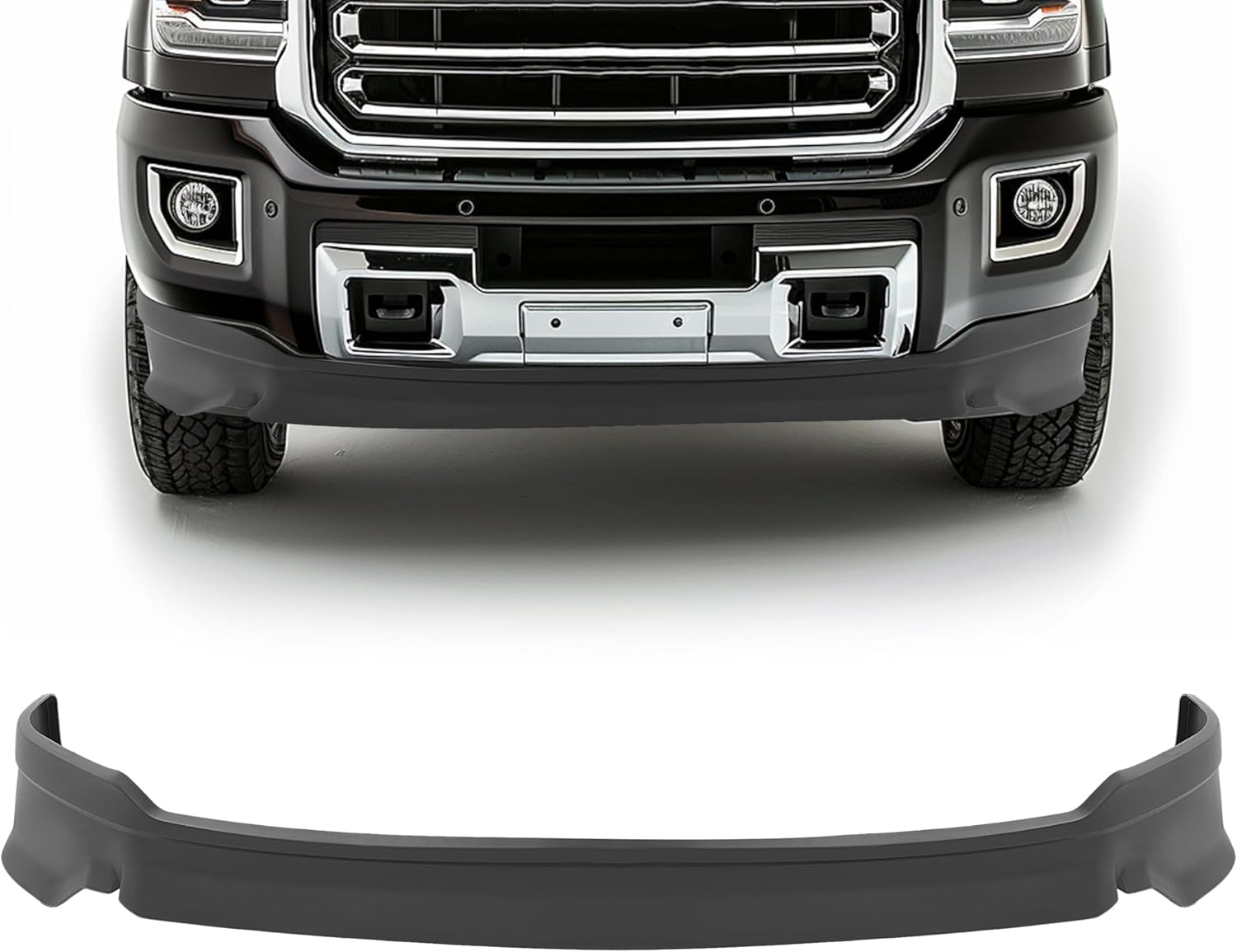 KUAFU Front Lower Bumper Valance Compatible with 2015-2019 GMC Sierra 2500/3500 HD (submodel: Base, Denali, SLE, SLT) GM1095202, 23320648 Front Lip Air Dam Deflector Black