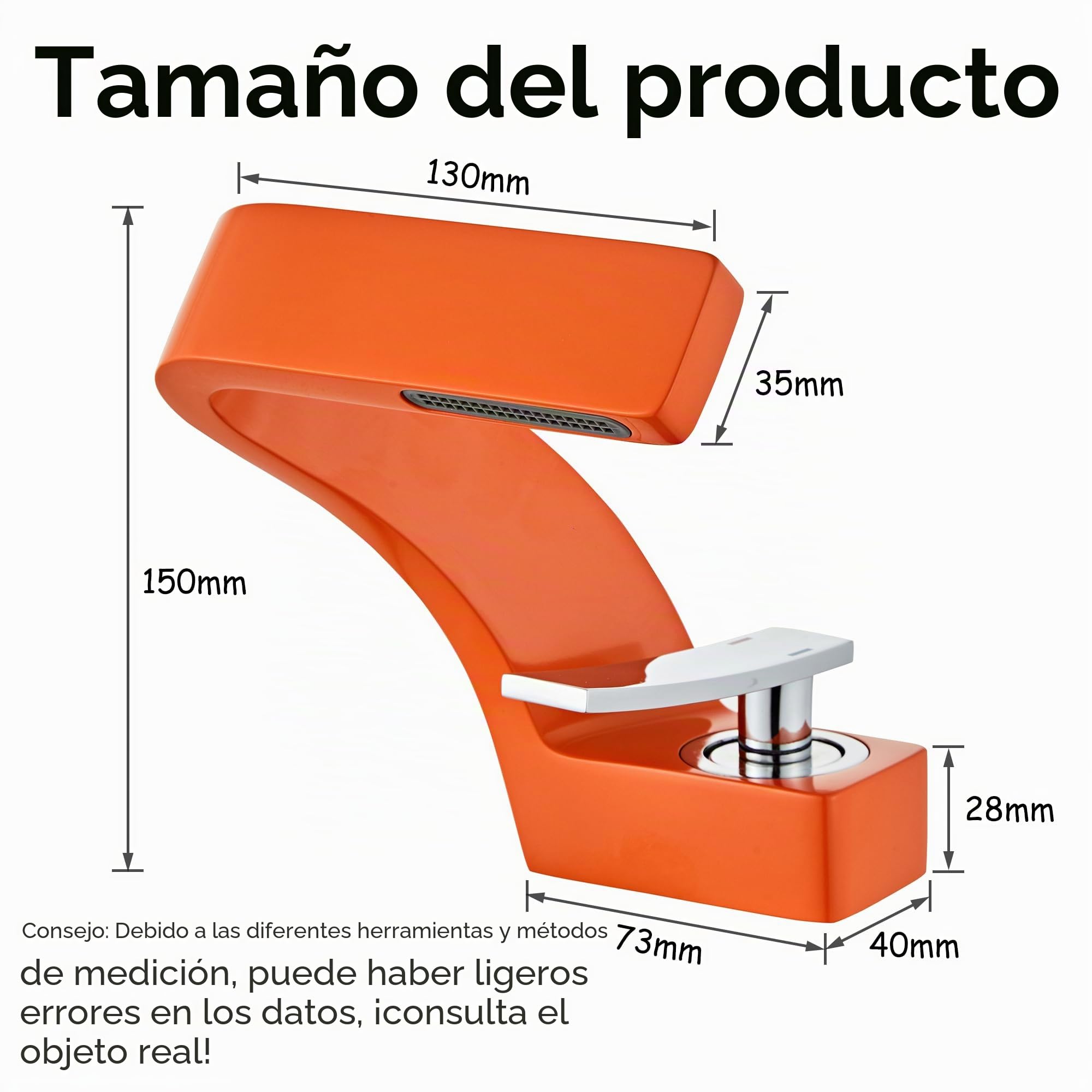 MocArt 2239 Grifo de cascada, grifo mezclador para baño, grifo de cobre para lavabo de hotel, núcleo de cerámica, instalación de orificio único, diseño de ahorro de agua (Plata cepillada)