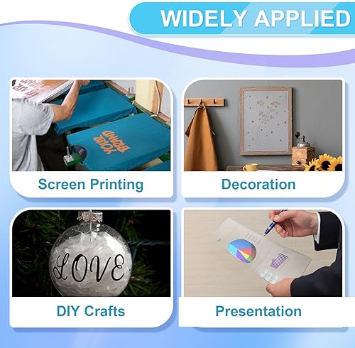 Miniatura 6 de Qilery 200 hojas de transparencia para serigrafía de 11 x 17 pulgadas, hojas de acetato de papel para manualidades, película de transparencia de