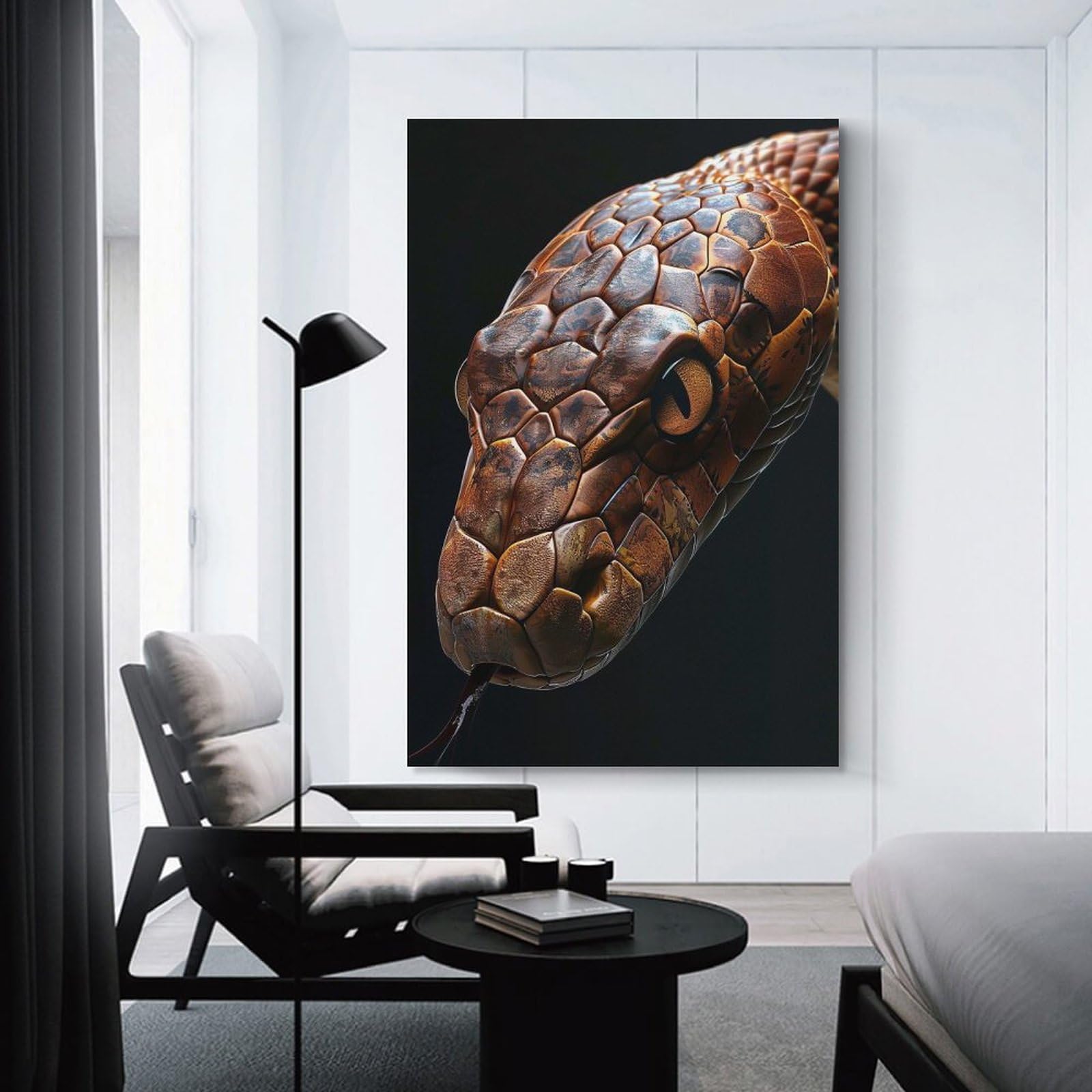 Junmoney Snake Canvas Art Print, 20x30inch(50x75cm), for Bedrooms, Workspaces And Everyday Interiors, A Flexible Wall Accent for Shared Spaces
