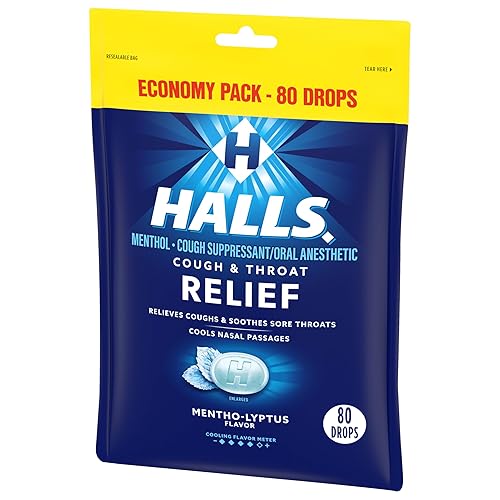 Miniatura 14 de HALLS Relief - Gotas para la tos mento-lyptus, paquete económico, 12 paquetes de 80 bolsas de gotas (960 gotas en total)
