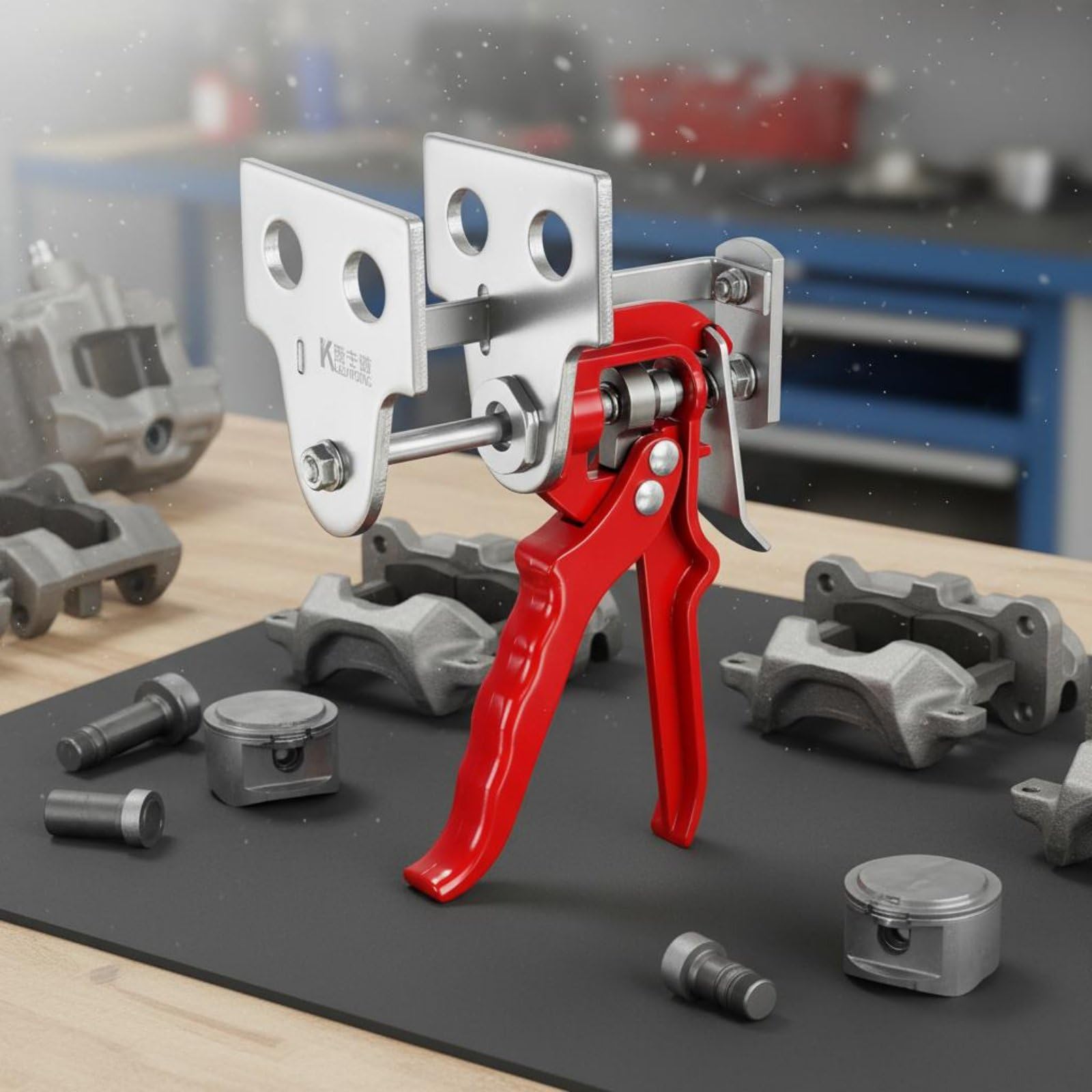 Herramienta para Ajustar Calipers de Freno Pistón Retractor Compresor de Calipers Material Reforzado de Aluminio y Acero Apto para Reparaciones en, Bomba Única