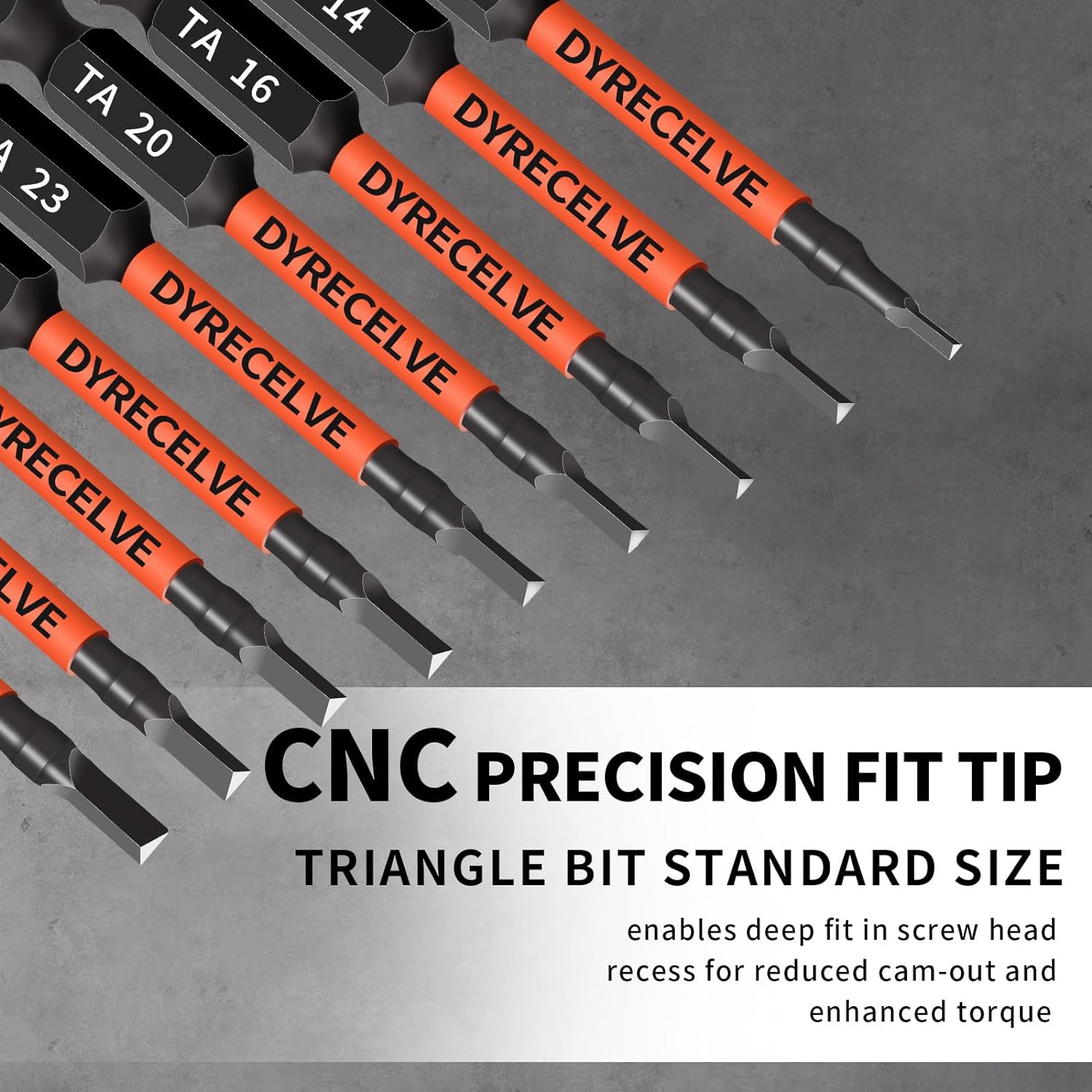 10-Pack Triangle Screwdriver Set - Premium S2 Steel Triangle Bit Set (2.56" Long Magnetic Head) 1/4 Hex-Shank, Sizes: TA12, TA14, TA16, TA18, TA20, TA23, TA25, TA27 (x2), TA30, Professional & DIY Use