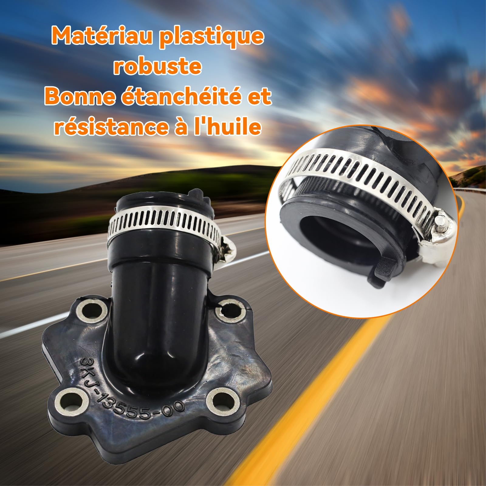 Bloc membrane avec collecteur d'admission et kit de joints - Compatible avec Yamaha Aerox, Nitro, Aprilia SR50, CPI, MBK, Sachs Roller (OEM : 0450065, 0450063)