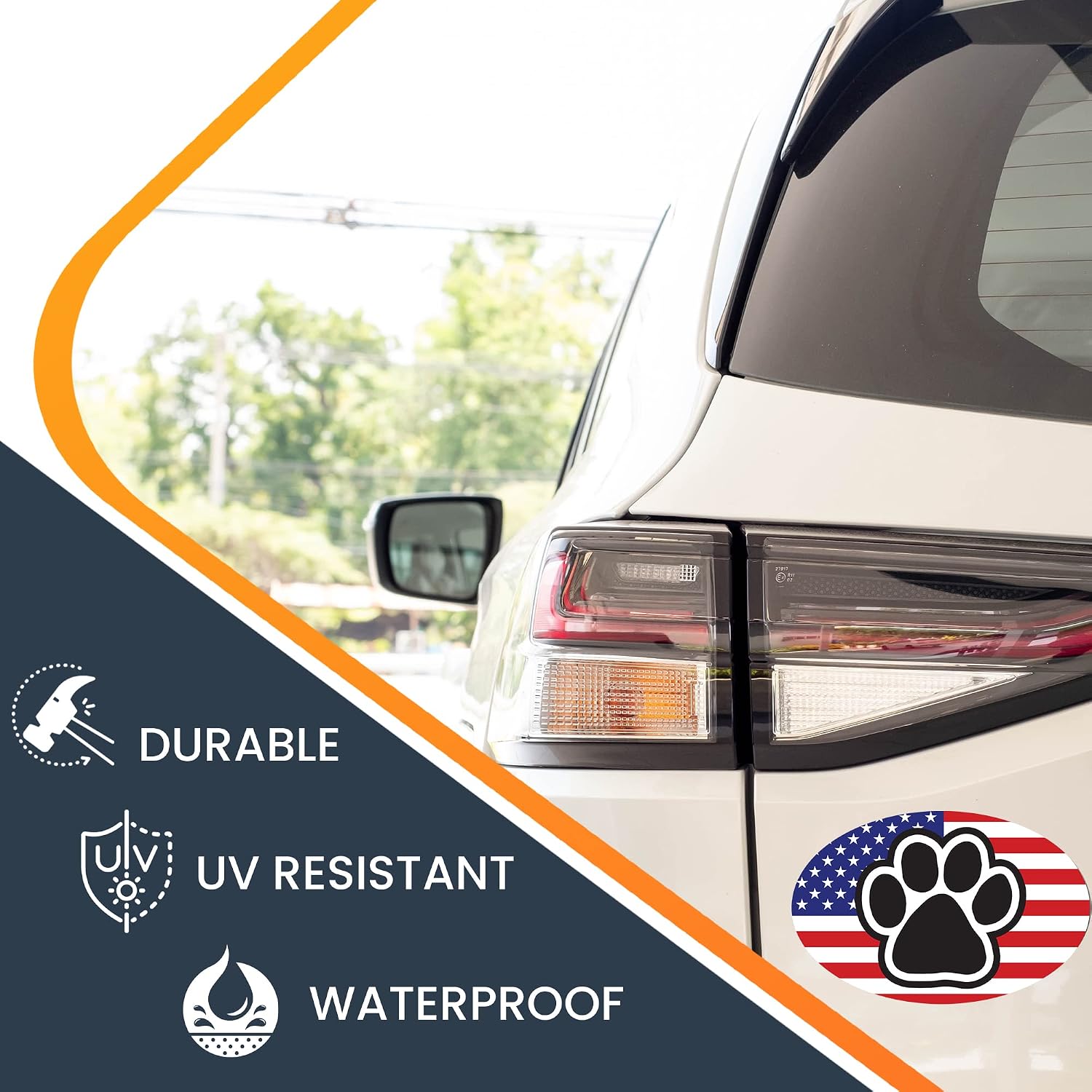 Paw Print American Flag Car Magnet 4x6 Inch, Red White & Blue image 4