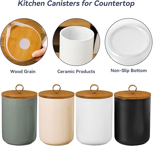 Miniatura 3 de Tarros grandes de almacenamiento de cerámica, modernos y elegantes, altamente pulidos, herméticos, preciosos recipientes de almacenamiento con tapa