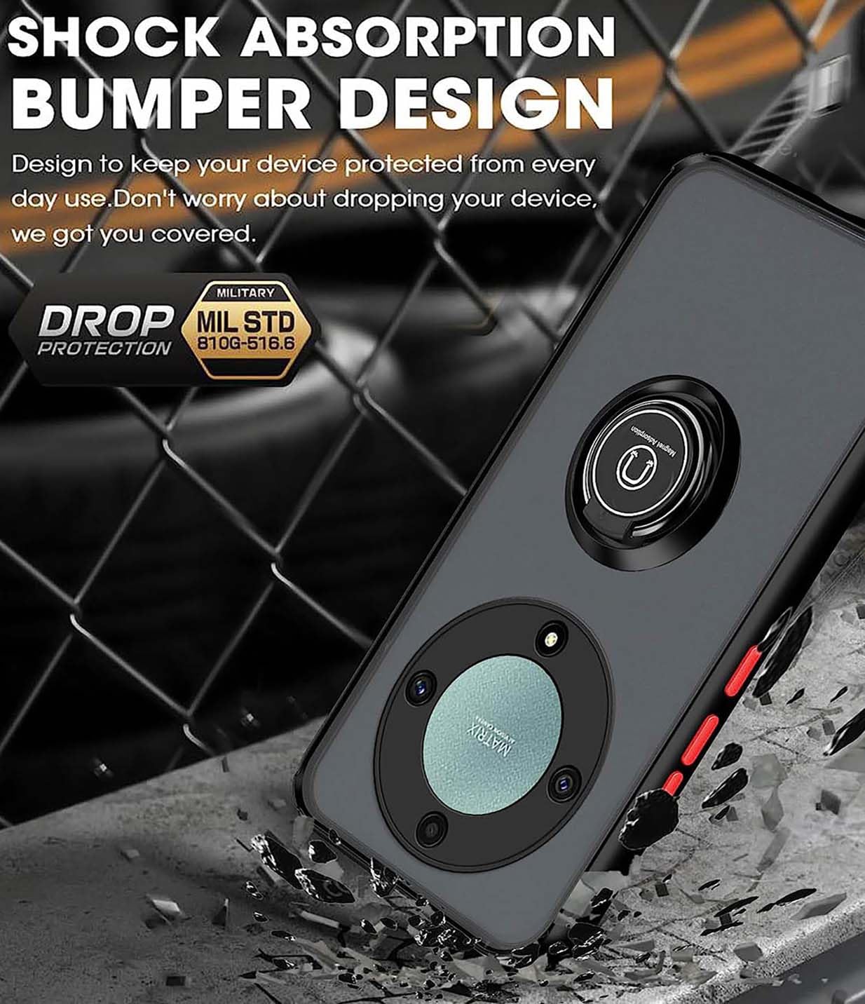 BORYA Cover Per Honor Magic 5 Lite 5G – Custodia Portafoglio In Pelle PU Con Supporto, Slot Carte E Blocco RFID – Nero - 2