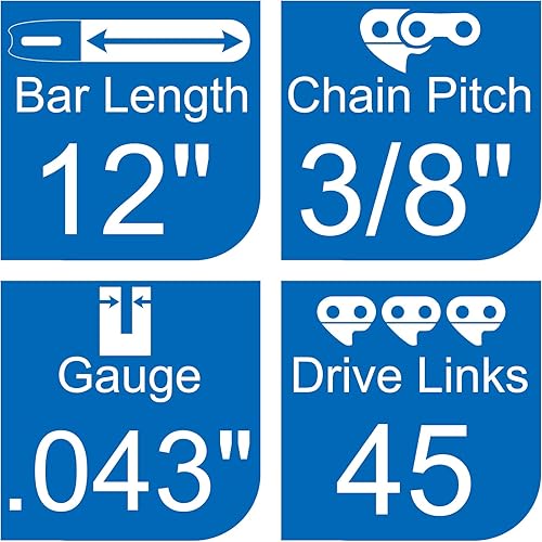 Miniatura 8 de Opuladuo 2 cadenas de motosierra de 12 pulgadas, cadena de repuesto para cadenas de motosierra eléctricas Dewalt 20V DCCS620B, DCCS620P1 - 38