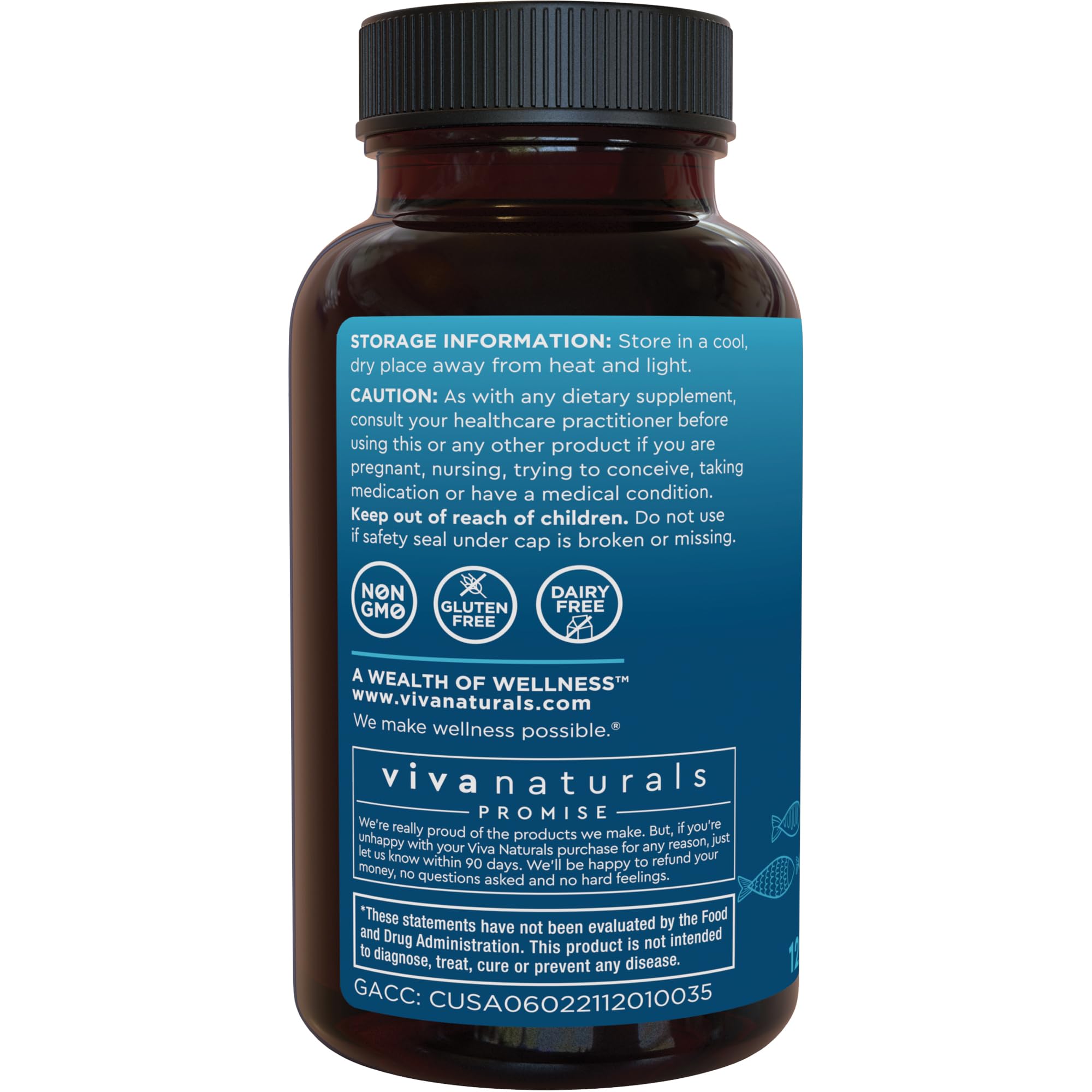 Viva Naturals Omega 3 Fish Oil Supplement for Women and Men - 2500 mg Triple Strength Fish Oil Pills with Re-Esterified Omega 3 Fatty Acids Including EPA, DHA DPA - 120 Pescatarian-Friendly Softgels