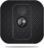 Vista 277 de MightySkins - Skin de fibra de carbono para cámara Blink XT para exteriores, chips dorados, acabado de fibra de carbono texturizado, protector