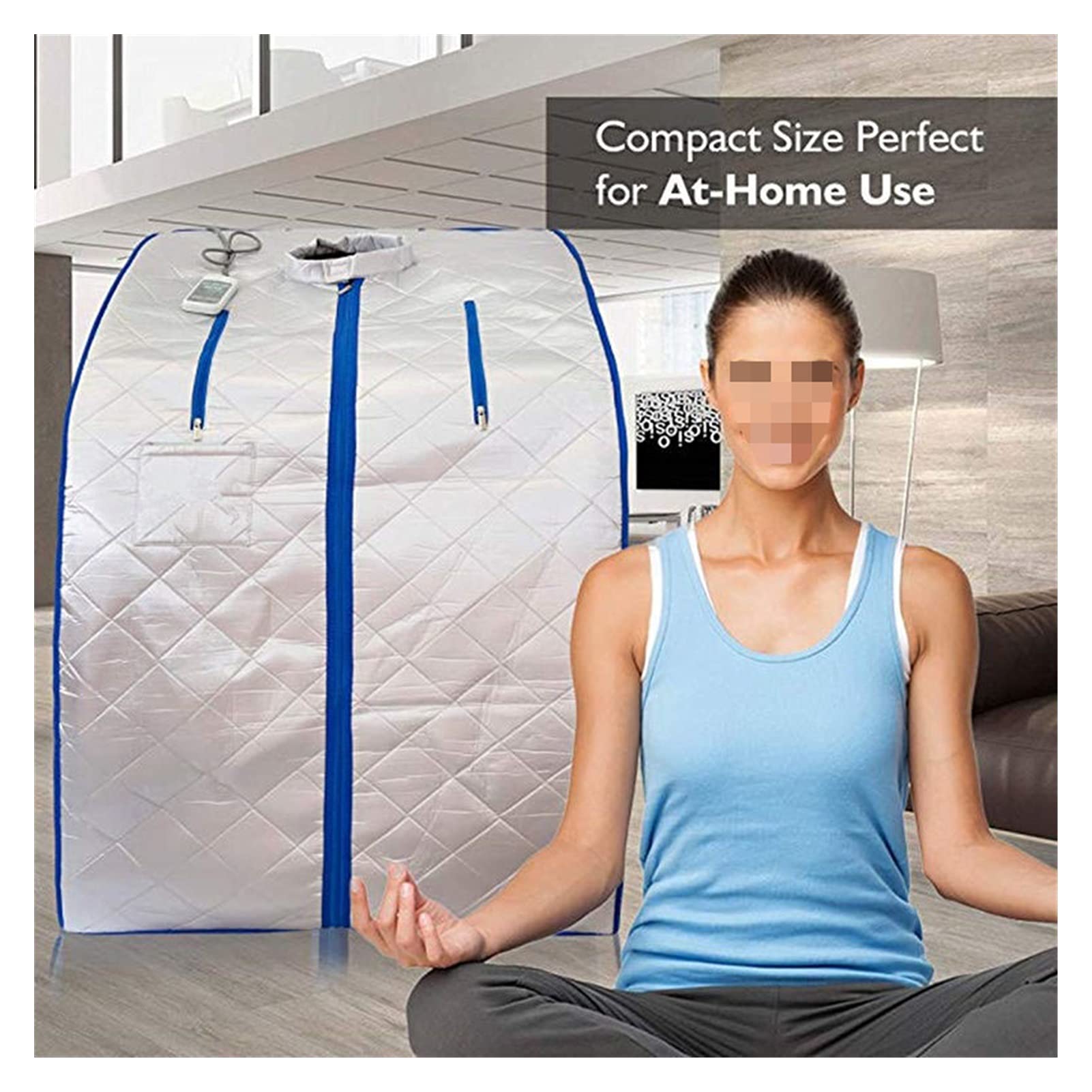 Manta de sauna Manta de sauna de infrarrojos Sauna adelgaza for la terapia de pérdida de peso de sauna Sala de cabina de sauna personal con silla plegable para la desintoxicación