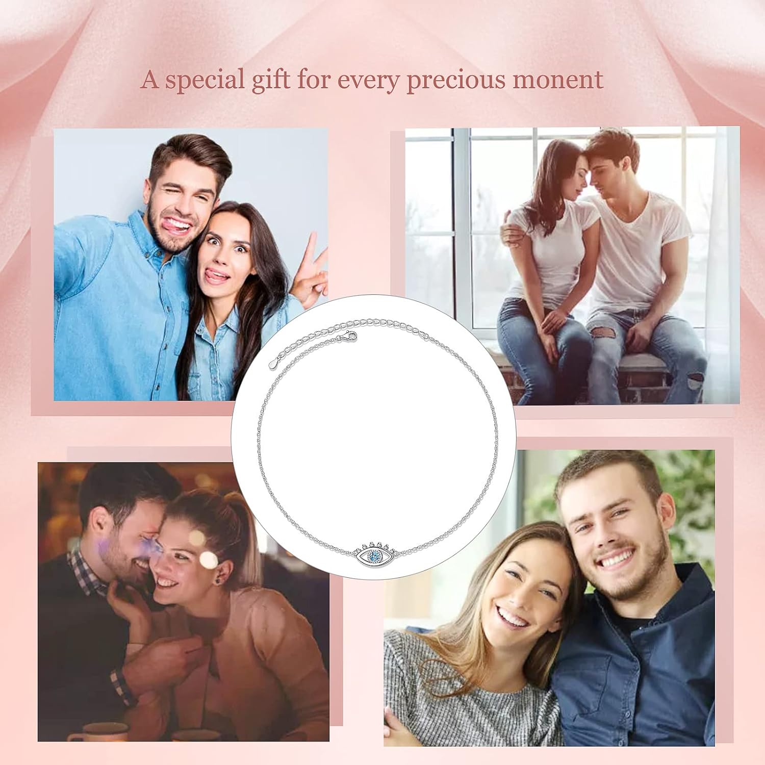 S925 Sterling Silver Evil Eye Hamsa Hand CZ Triple Layered Necklaces for Women - Image 6