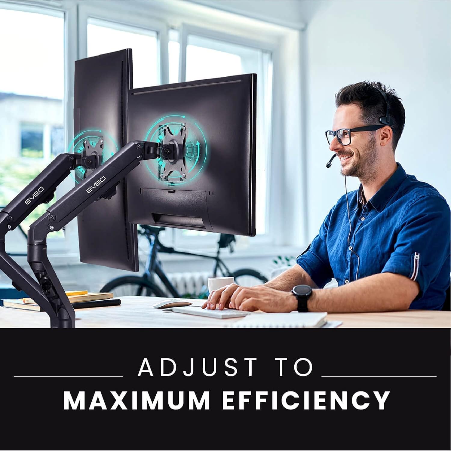 Dual Monitor Stand- Ergonomic Monitor Stands for 2 Monitors, Dual Monitor Mount Desk for 17-27",15.4 lbs/arm, Swivel VESA Mount 75x75mm/100x100mm, Computer Monitor Stand,Dual Monitor Arm Easy to Setup : Electronics