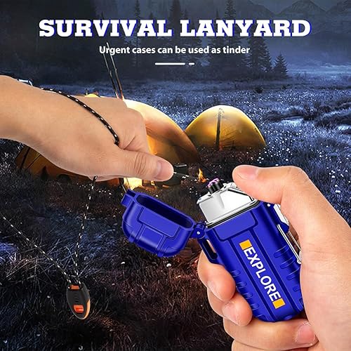 Miniatura 7 de LcFun Encendedores eléctricos USB C recargable de arco de plasma encendedor a prueba de viento sin llama con linterna, regalo para Navidad, Año Nuevo