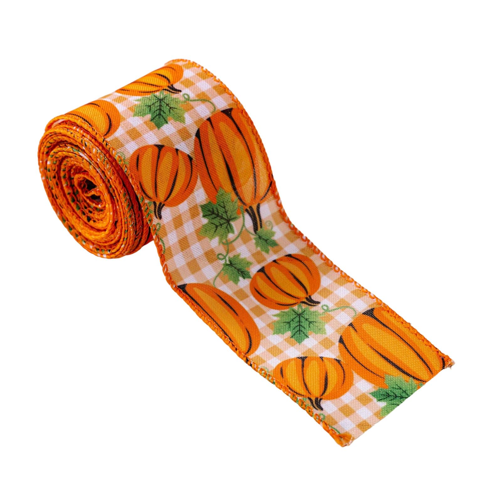 NEWFT Farmhouse 5 Yards Per Roll Thanksgiving Themed Ribbons for Wreath Making Festive Checkered Ribbons