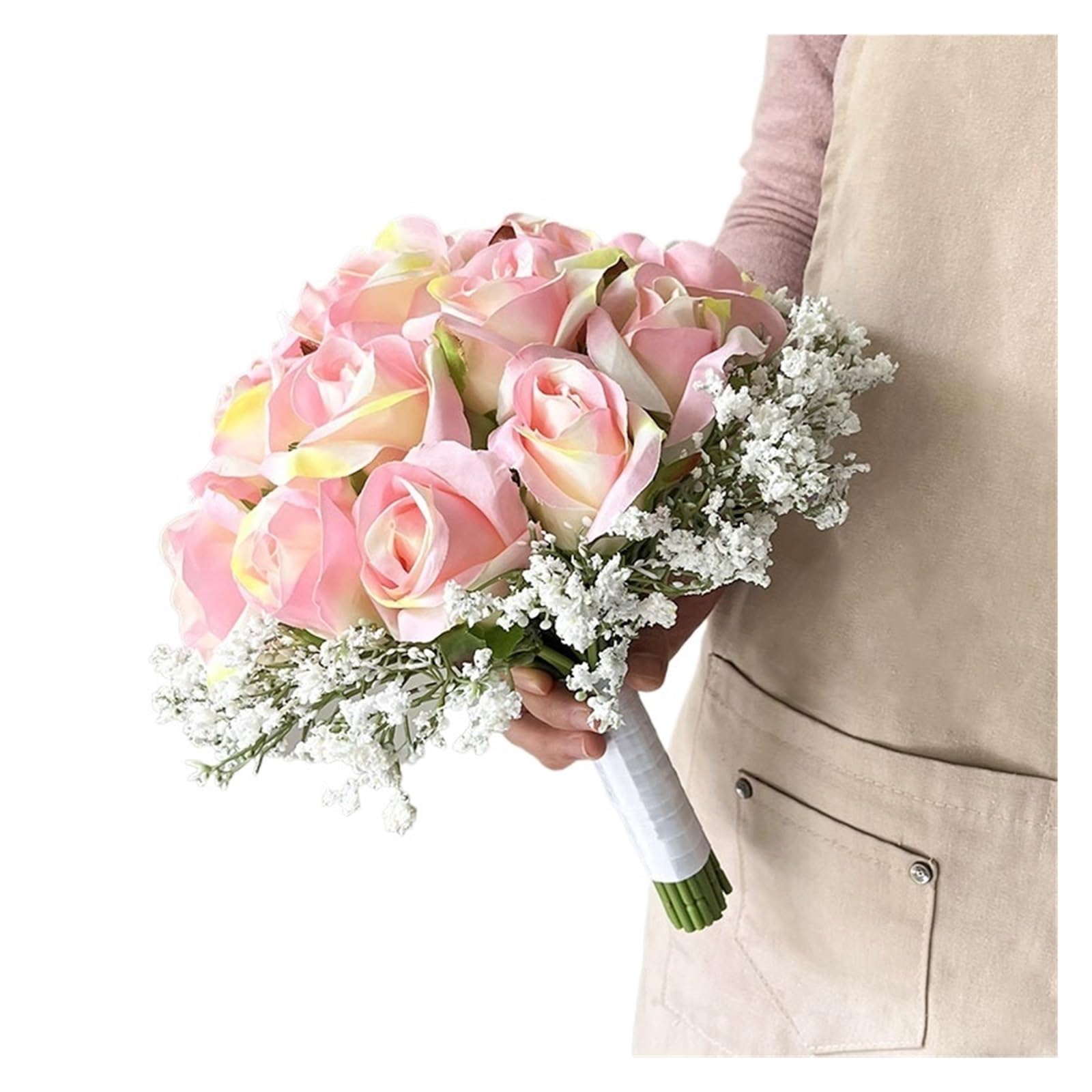 SHENJMAI Artificial Flower Bouquet Bridal Bouquet Bridesmaid Wedding Marriage Artificial Flowers Accessories Centerpieces(Type 6)