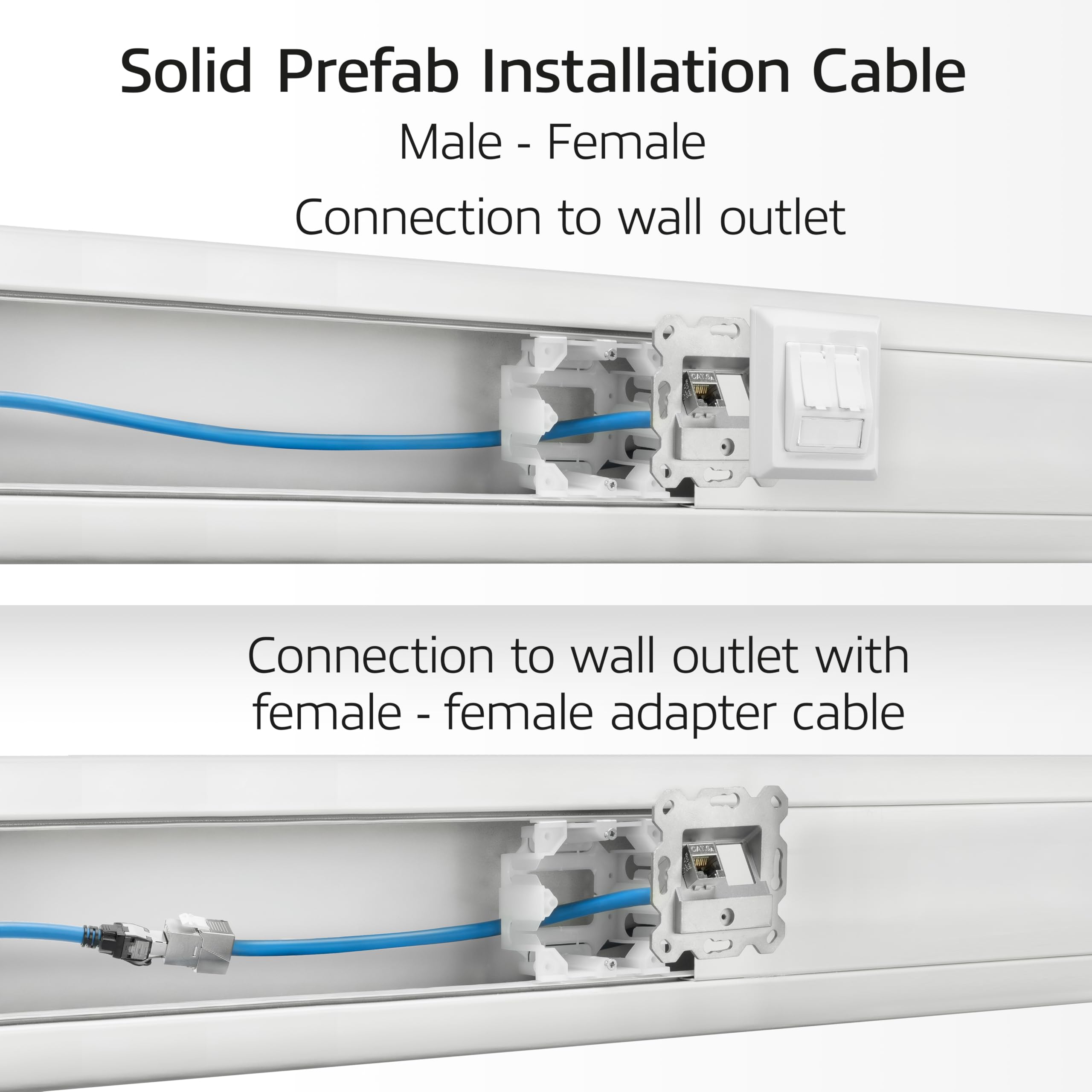 ACT Câble d'installation CAT6A S/FTP, 25 m, pré-assemblé, prise en charge 4PPoE, 100 W, 23 AWG, classification B2ca, connecteur RJ45, pour environnements à haut risque, mâle vers femelle - FB0125