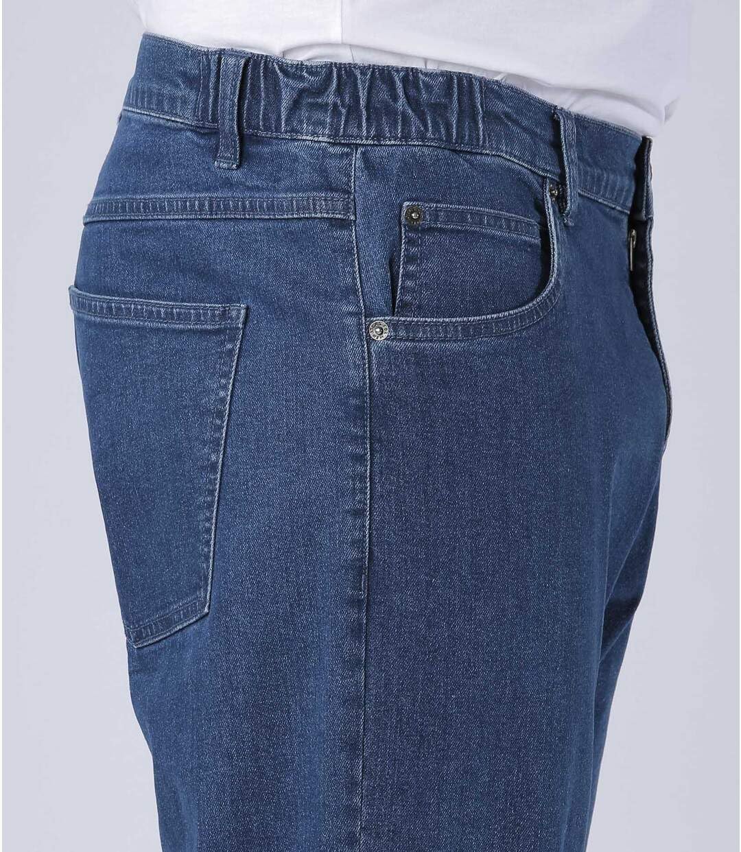 ATLAS FOR MEN - Jeans Homme Regular Stretch - Taille Semi-Elastiquée - Coupe Droite - Pantalon Homme - Disponible en Grandes Tailles
