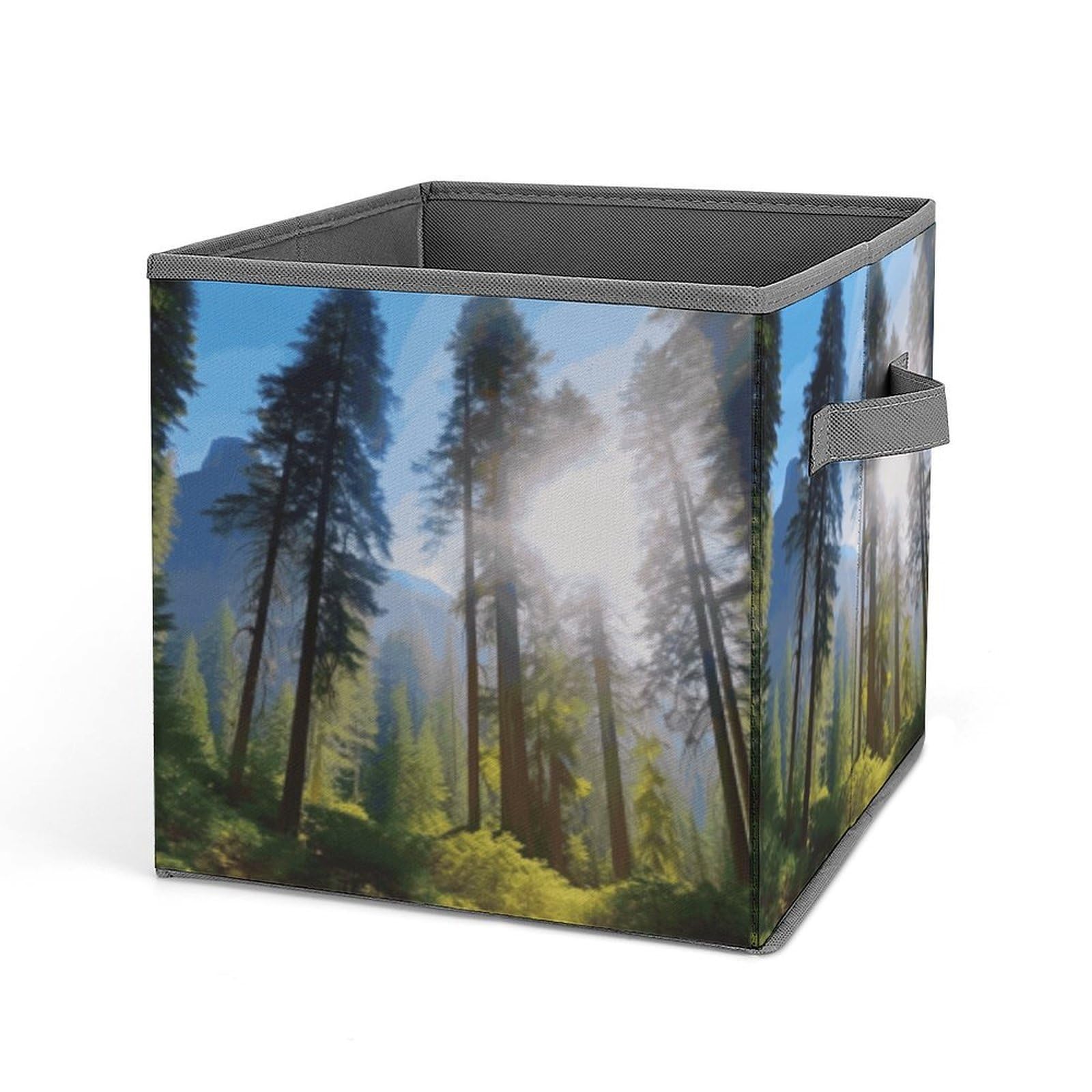 JTREHY National Parks Sunshine Trees Storage Bins Sturdy Large Capacity Folding Sorting Boxes Convenient Stable Storage Box Collapsible Fabric Storages Cubes Organizer with Handles
