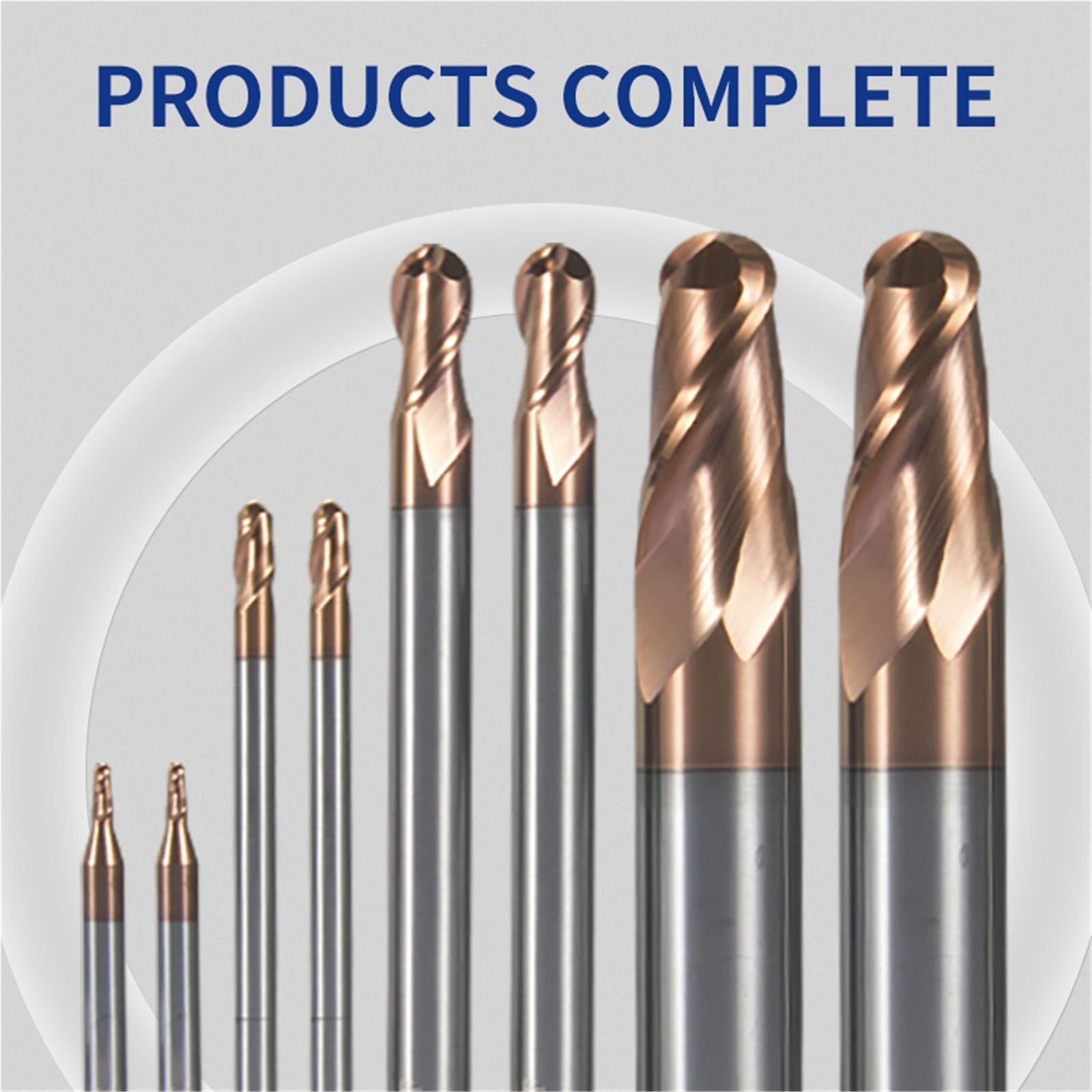 Fresa de aleación, Broca enrutadora CNC con punta esférica de carburo, 2 flautas HRC 55 R0.5, 6-10mm(R2.5-D5-50L,10 PCS)