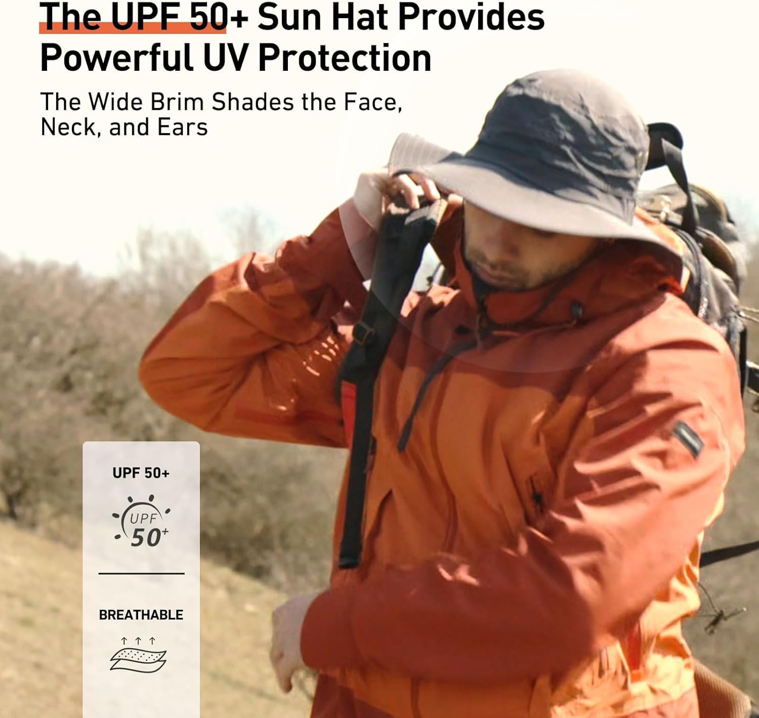 Oversize XL XXL Large Wide Brim Waterproof UPF 50+ Bucket Sun Summer Travel Fishing Hiking Fisherman Hat Detachable Chin - Image 4