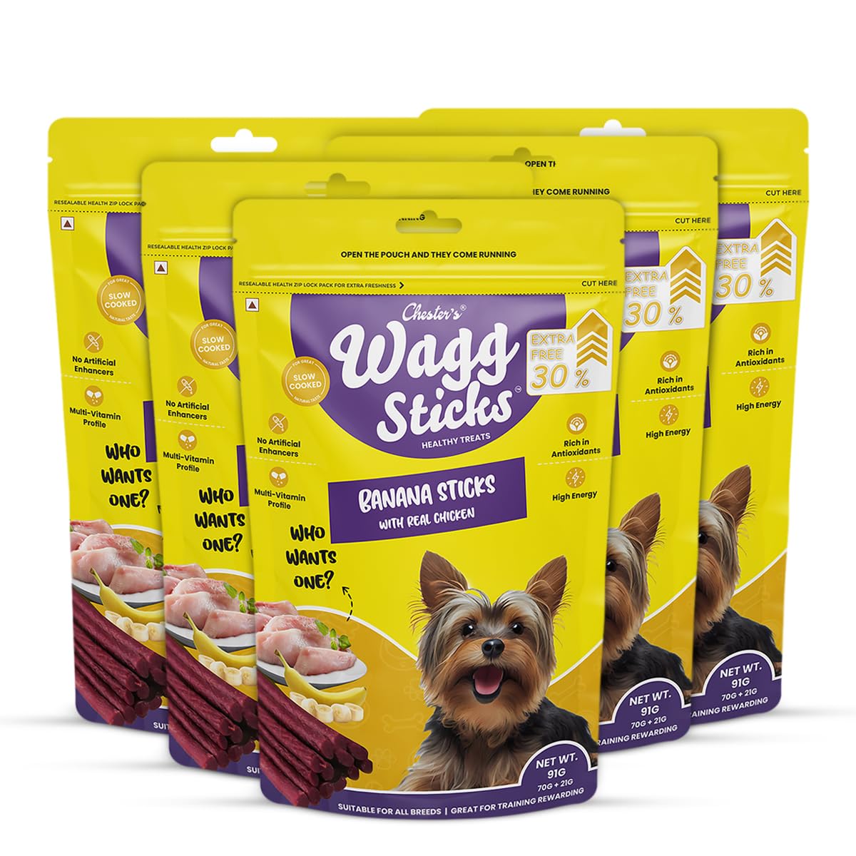 Wagg Sticks Banana Sticks with Real Chicken Dog Treats for Training - Healthy Treat with High in Protien - 70 Grm - (Pack of 5) (B0D49M1JJ9) Amazon Price History, Amazon Price Tracker