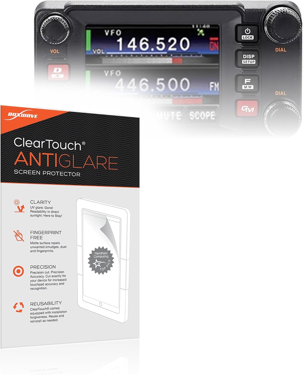 BoxWave Screen Protector Compatible with Yaesu FTM-400XDR - ClearTouch Anti-Glare (2-Pack), Anti-Fingerprint Matte Film Skin