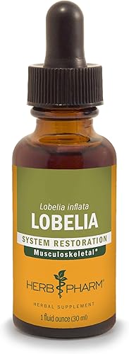 Extracto líquido de Lobelia orgánica certificado por Herb Pharm para soporte del sistema musculoesquelético - 1 onza