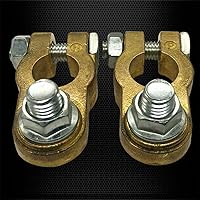 Vista 5 de Ampper - Abrazaderas conectoras de latón para terminales de batería, juego de conectores de terminales de batería de poste superior para vehículos