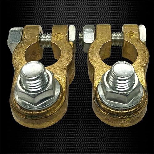Miniatura 5 de Ampper - Abrazaderas conectoras de latón para terminales de batería, juego de conectores de terminales de batería de poste superior para vehículos